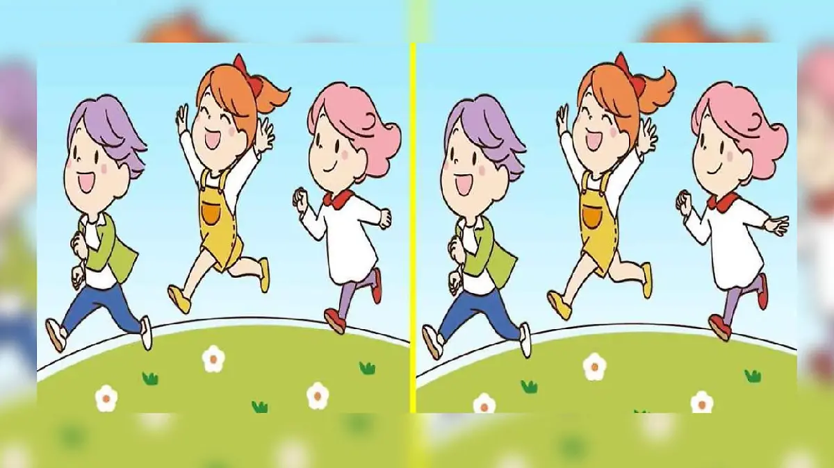 Suchbild drei rennende Kinder