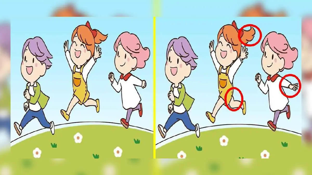 Auflösung Suchbild rennende Kinder