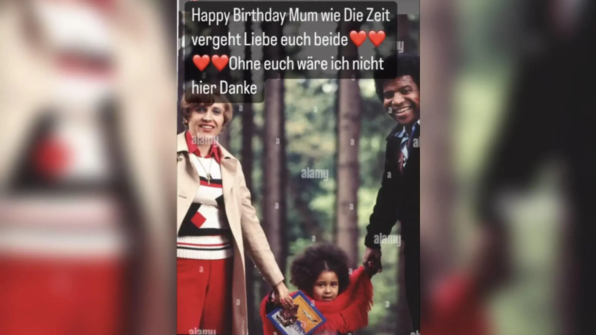 Patricia Blanco als kleines Kind mit ihren Eltern Mireille und Roberto Blanco