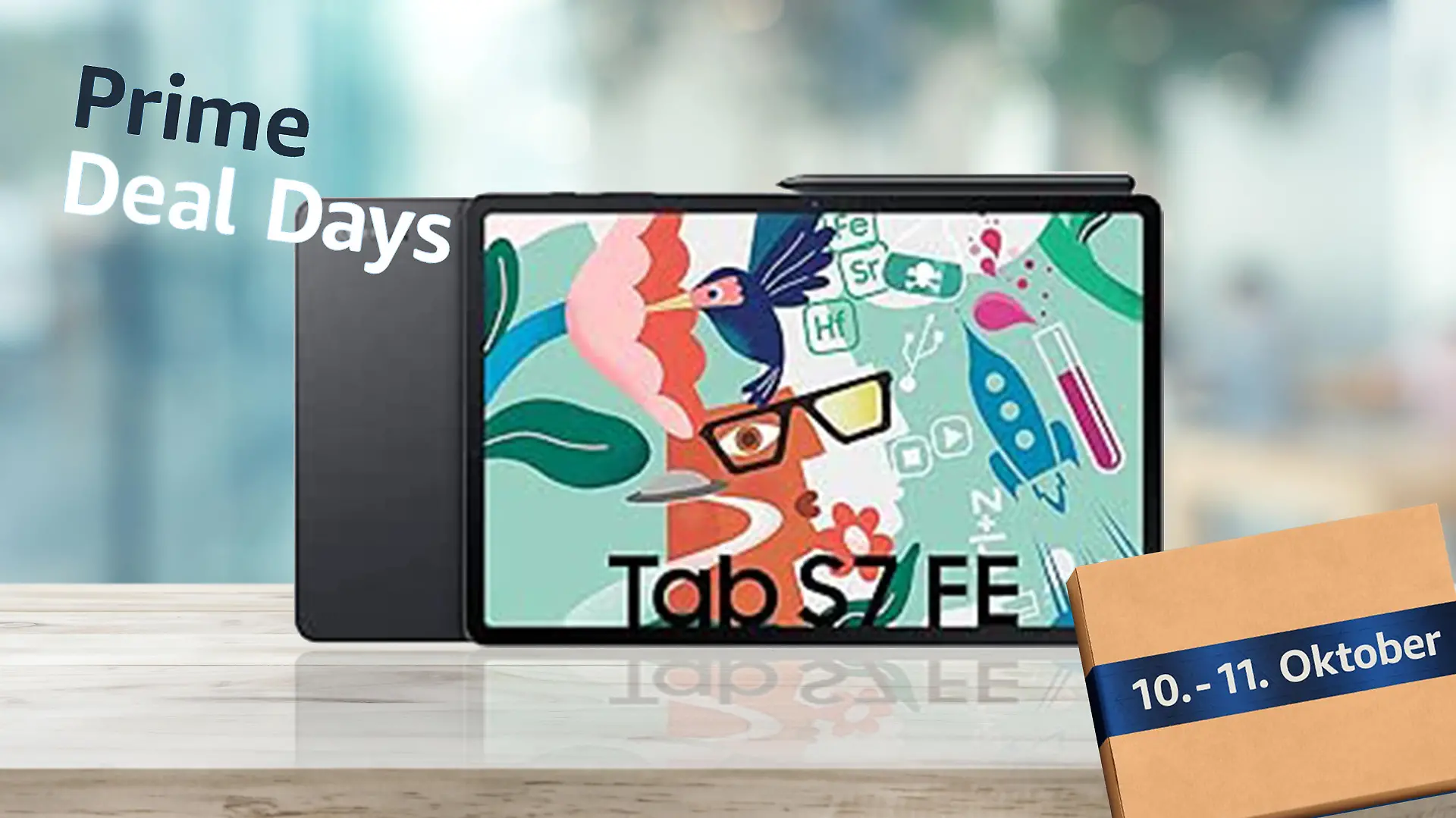 Samsung Galaxy Tab S7 FE in einer Collage.