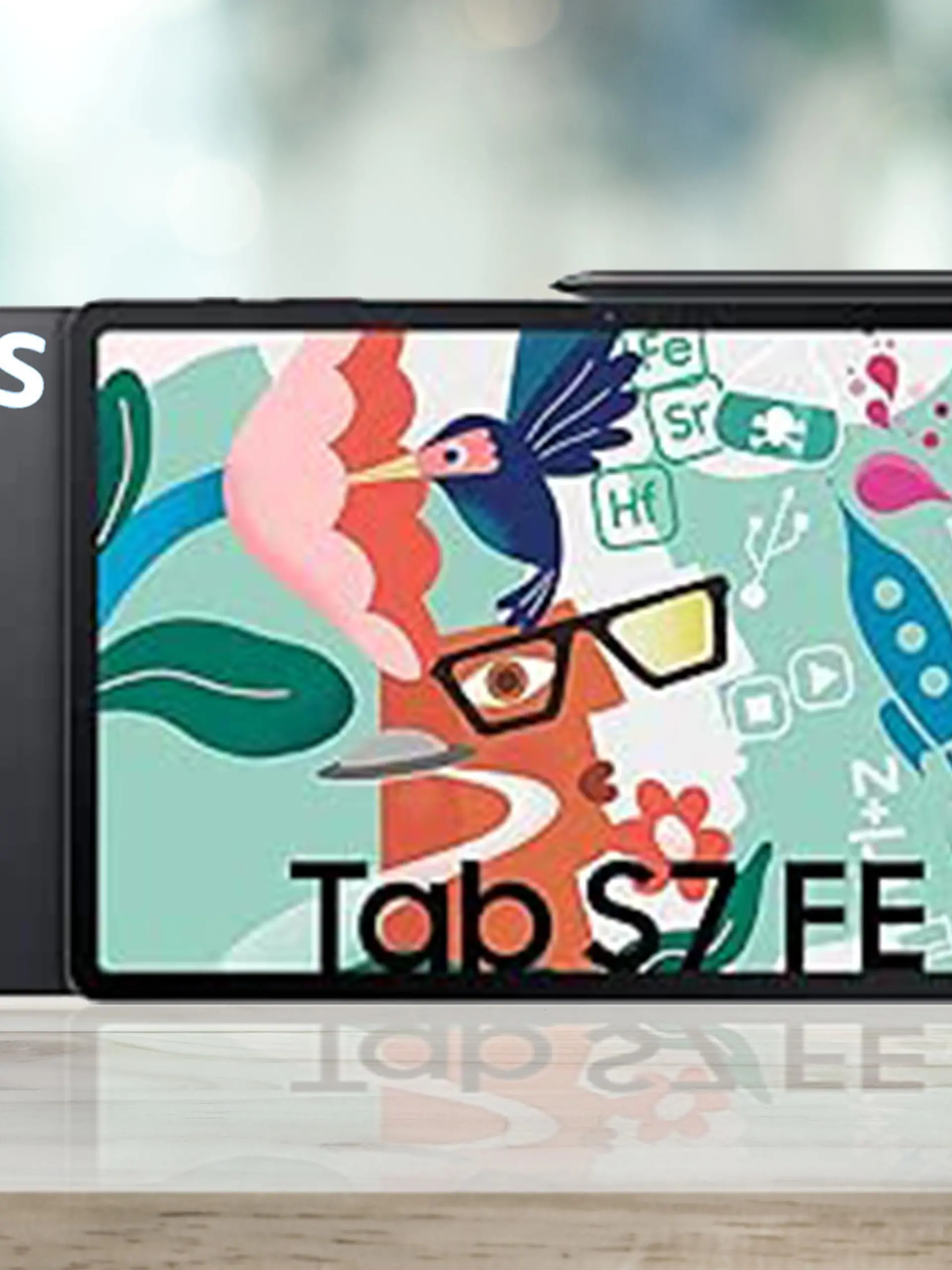 Samsung Galaxy Tab S7 FE in einer Collage.