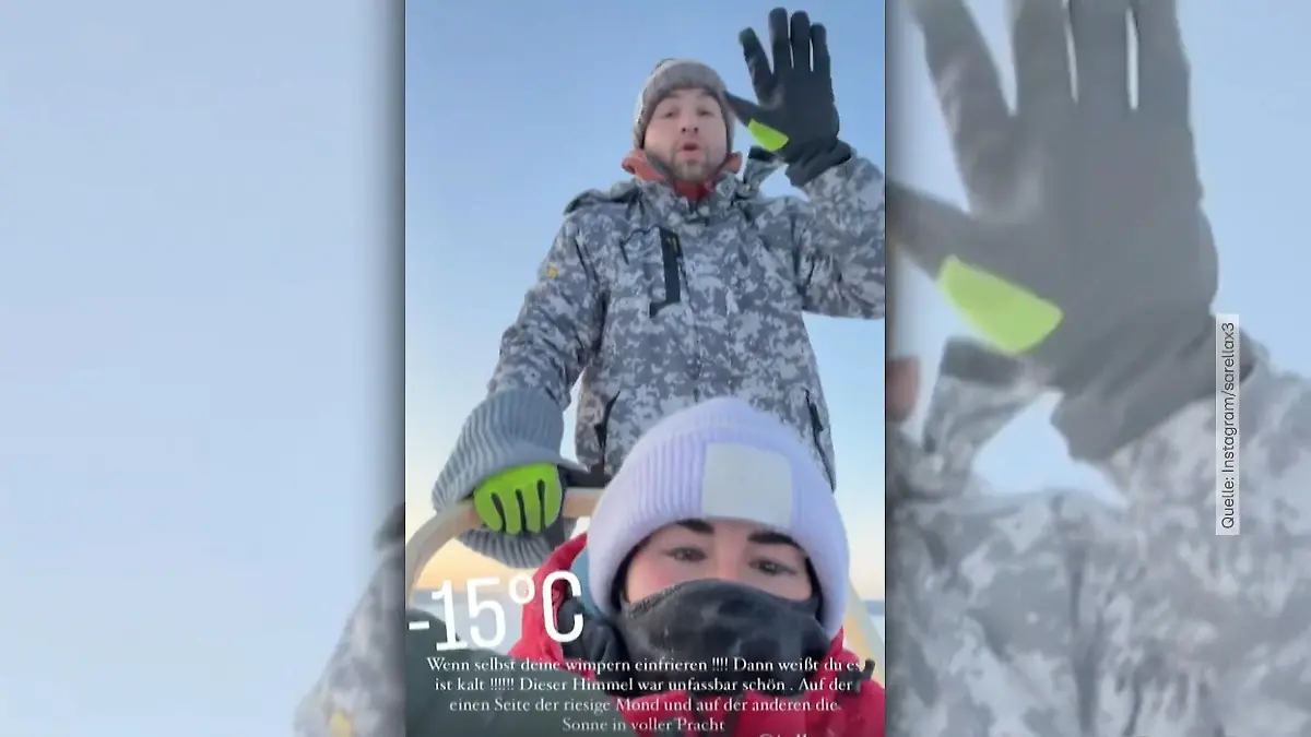 Sarah Engels frieren die Wimpern ein Eiskalter Ausflug