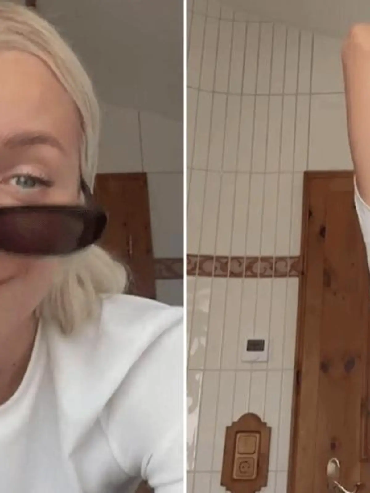 Lena Gercke tanzt im Bad.