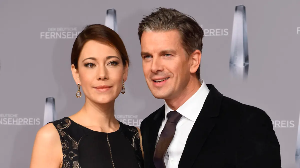 Markus Lanz mit Ehefrau Angela bei der Verleihung Der Deutsche Fernsehpreis in den Rheinterrassen in Düsseldorf / 130116