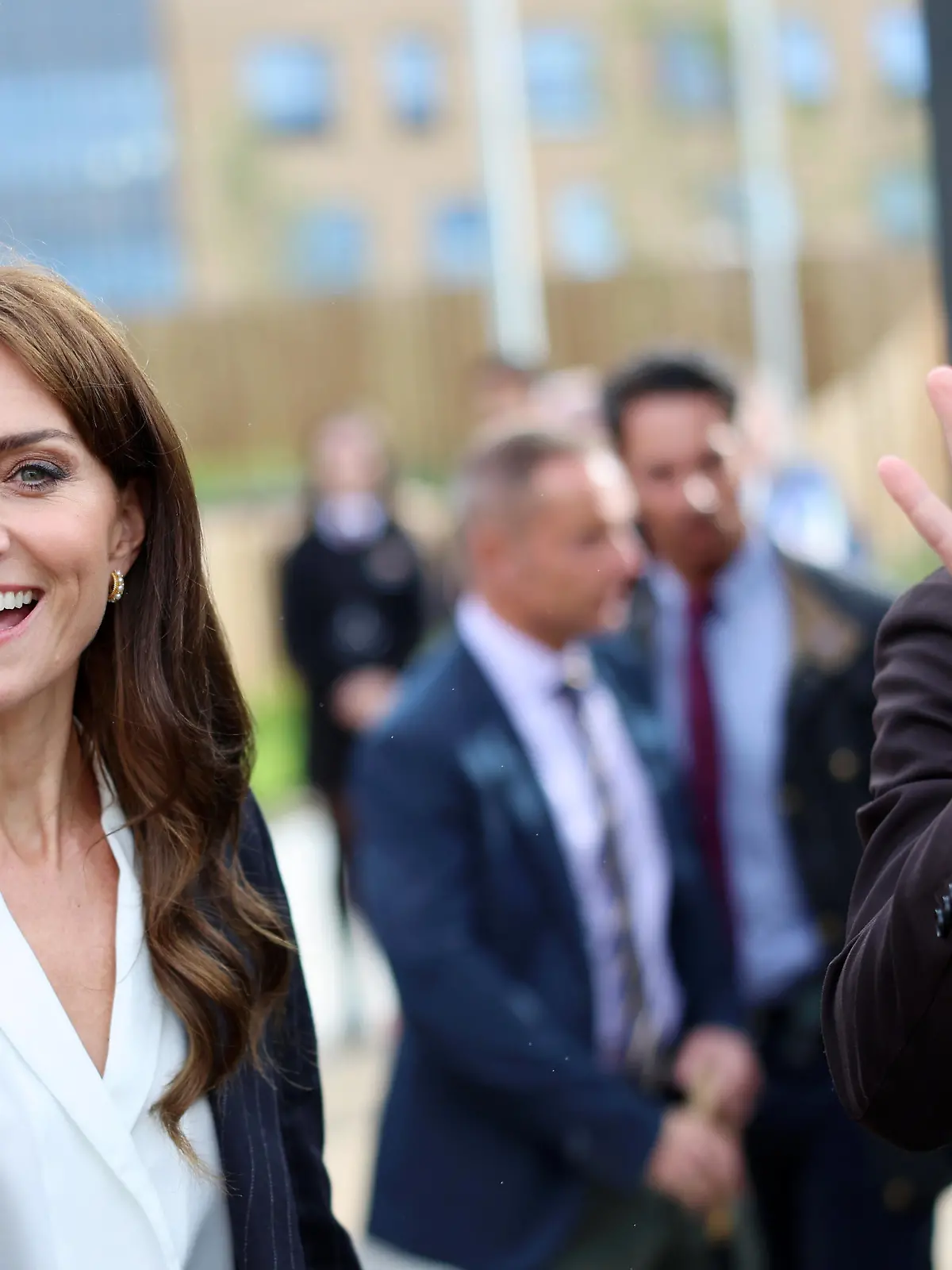CARDIFF, WALES - OCTOBER 03: Catherine, Princess of Wales and Prince William, Prince of Wales visit Fitzalan High School as they celebrate the beginning of Black History Month on October 03, 2023 in Cardiff, Wales. In celebration of the 75th anniversary of the arrival of HMT Empire Windrush, the Prince and Princess of Wales will hear from pupils about the work they have been doing around black history. 
Photo by Chris Jackson / Royal Rota via Royalfoto / 031023