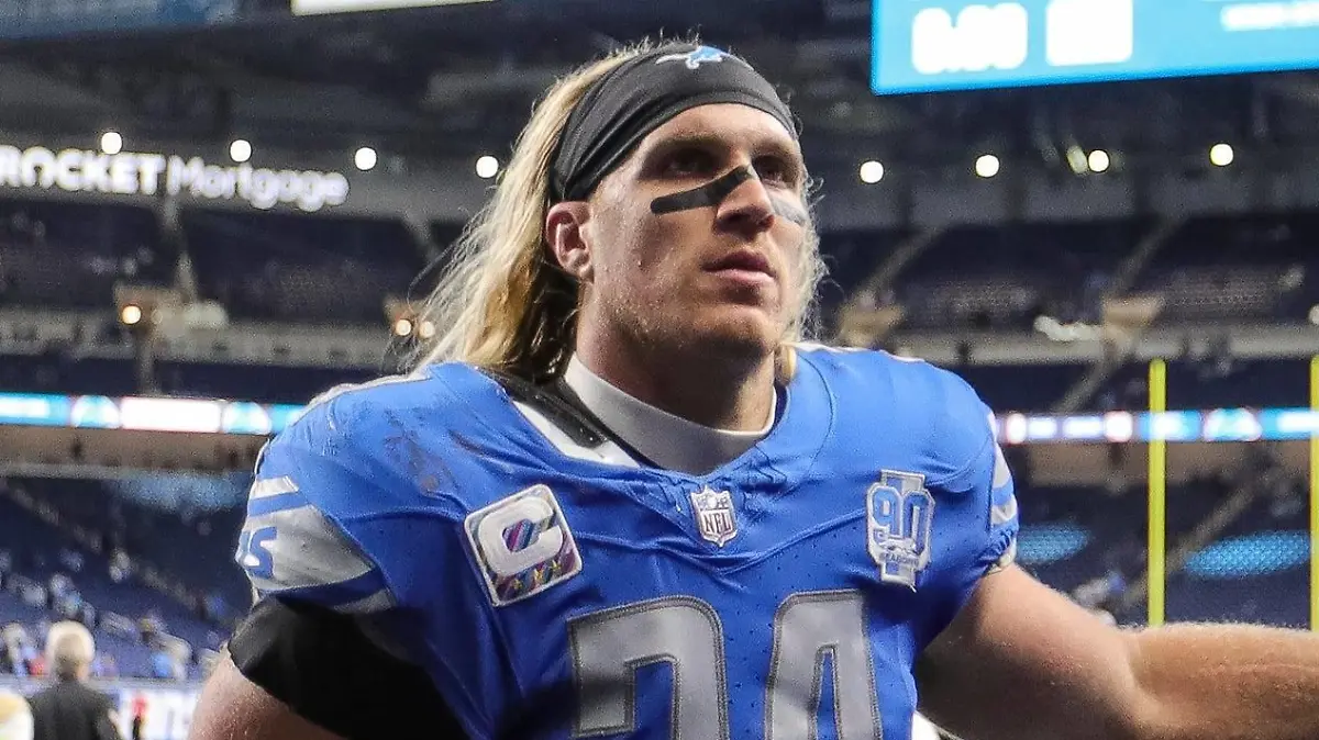 Syndication: Detroit Free Press Lions linebacker Alex Anzalone waves at fans as he exits the field after the Lions 42-24 win on Sunday, Oct. 8, 2023, at Ford Field. , EDITORIAL USE ONLY PUBLICATIONxINxGERxSUIxAUTxONLY Copyright: xJunfuxHanx USATSI_21605456