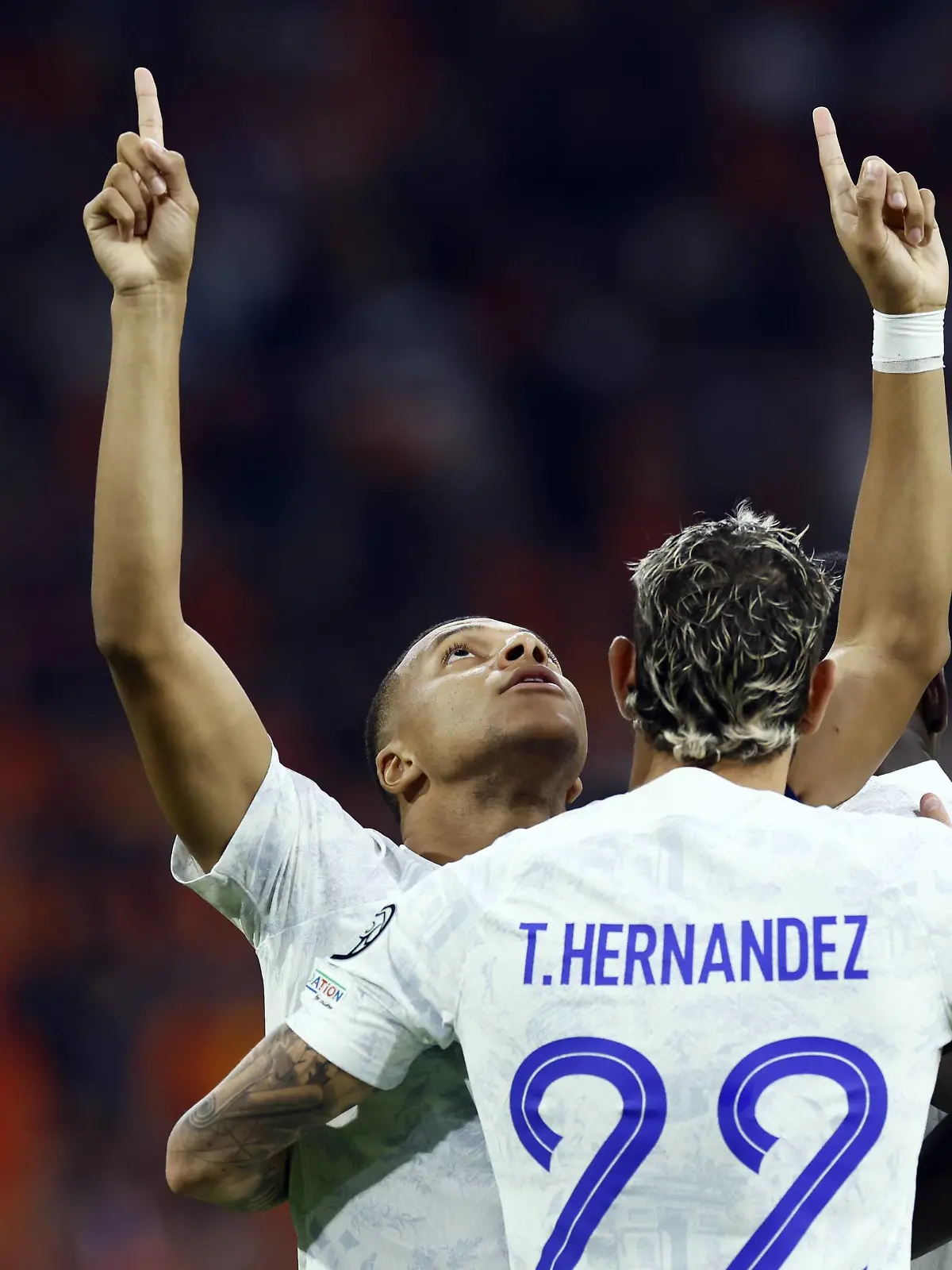 AMSTERDAM - Kylian Mbappe of France celebrates the 0-1 during the European Championship, EM, Europameisterschaft Qualifying match in group B between the Netherlands and France in the Johan Cruijff ArenA on October 13, 2023 in Amsterdam, the Netherlands. ANP KOEN VAN WEEL UEFA EURO, EM, Europameisterschaft,Fussball 2024 Qualifying Round 2023/2024 xVIxANPxSportx/xxANPxIVx 480997875 originalFilename: 480997875.jpg