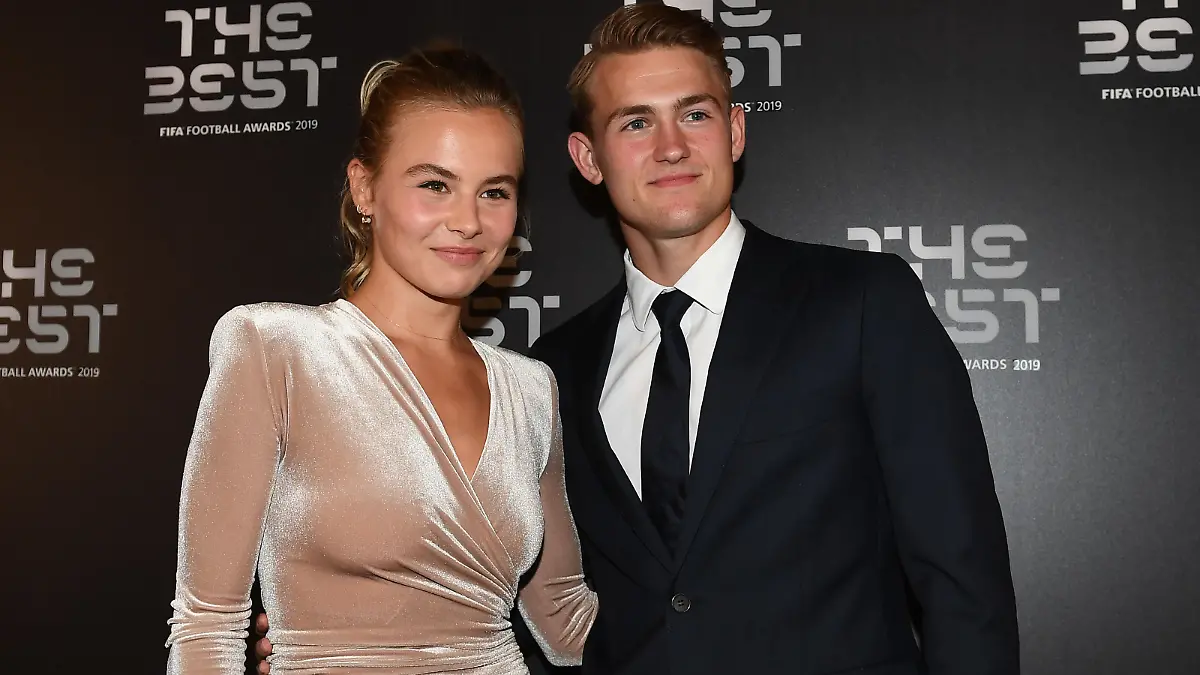 Mailand 23/09/2019 - The Best Fifa Football Awards / Wahl Gala / MatteoxGribaudi -  Matthijs de Ligt und Freundin AnneKee Molenaar PUBLICATIONxNOTxINxITA