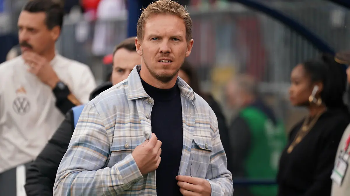 Bundestrainer Julian Nagelsmann Deutschland Germany kommt an - Hartford 14.10.2023: USA vs. Deutschland, Pratt & Whitney Stadium Hartford, Freundschaftsspiel *** German coach Julian Nagelsmann Germany Germany arrives at Hartford 14 10 2023 USA vs Germany, Pratt Whitney Stadium Hartford, friendly match