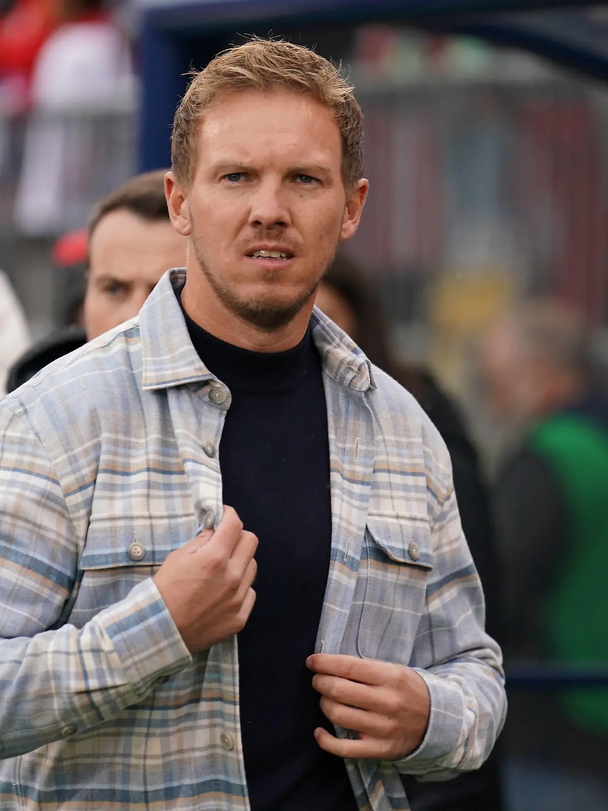 Bundestrainer Julian Nagelsmann Deutschland Germany kommt an - Hartford 14.10.2023: USA vs. Deutschland, Pratt & Whitney Stadium Hartford, Freundschaftsspiel *** German coach Julian Nagelsmann Germany Germany arrives at Hartford 14 10 2023 USA vs Germany, Pratt Whitney Stadium Hartford, friendly match