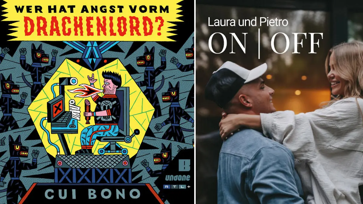 Podcast-Highlights auf RTL+: "Cui Bono: Wer hat Angst vorm Drachenlord?" und "Laura & Pietro: ON OFF"