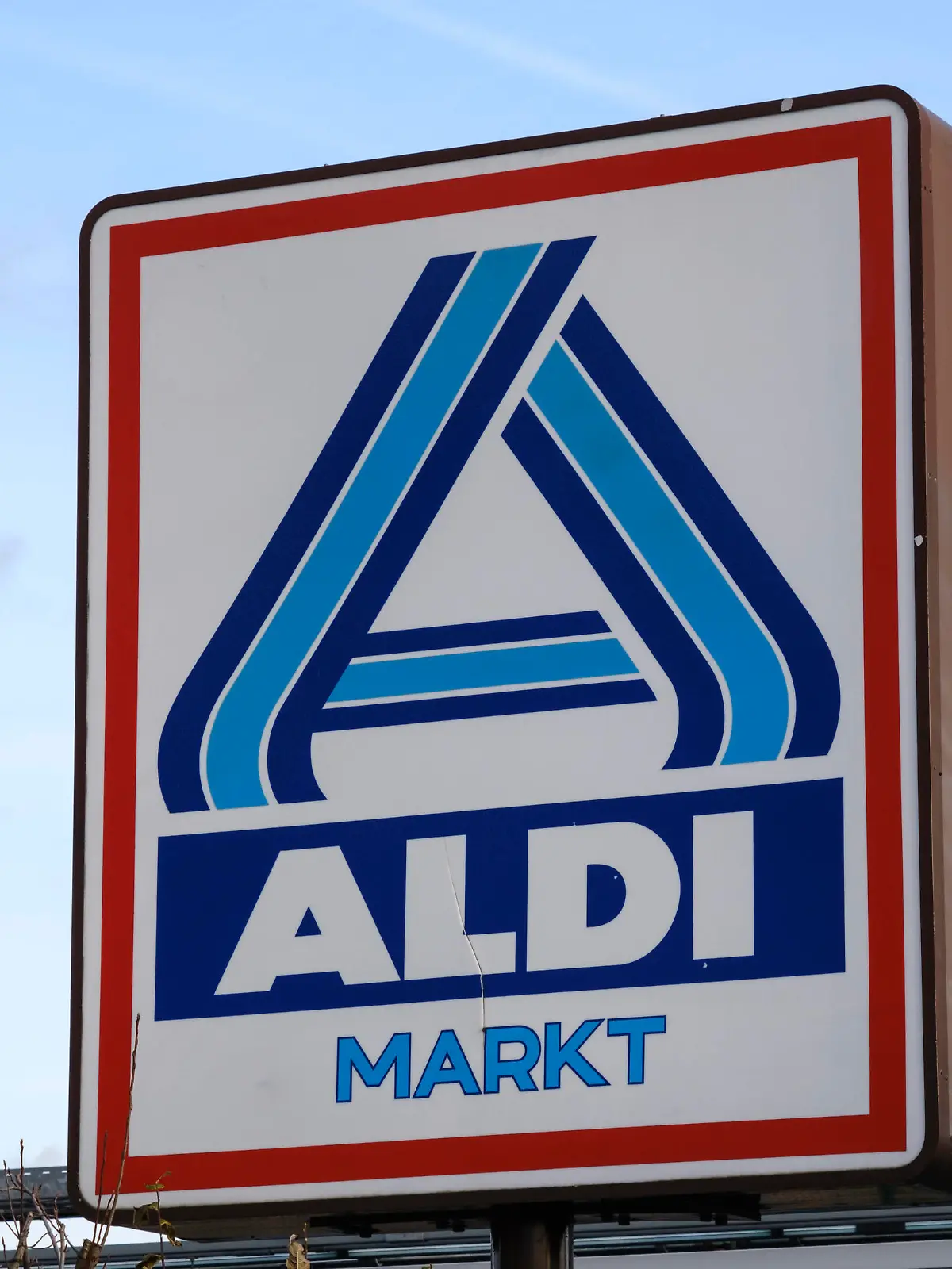  Aldi Markt, Schild mit Logo, Nordrhein-Westfalen, Deutschland, Europa *** Aldi Markt, sign with logo, North Rhine-Westphalia, Germany, Europe 1100401294