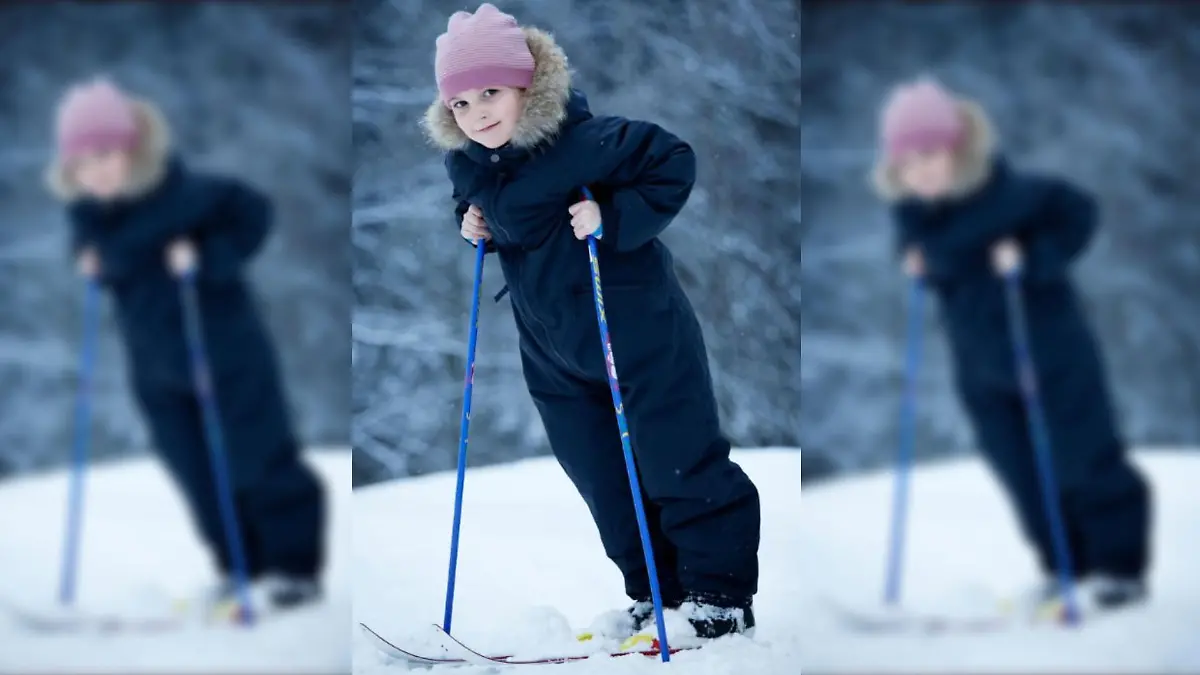 Ingrid Alexandra beim Skifahren im Alter von 7 Jahren