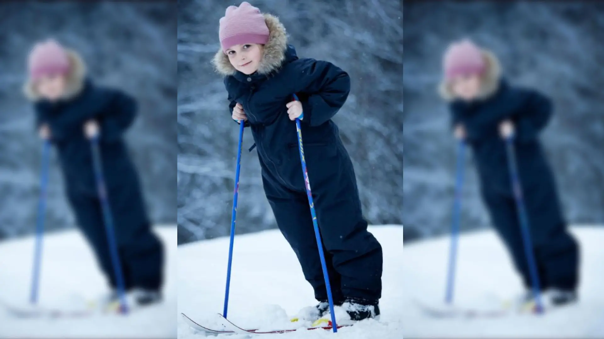 Ingrid Alexandra beim Skifahren im Alter von 7 Jahren