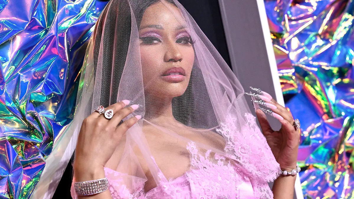 Nicki Minaj arrives at the MTV Video Music Awards on Tuesday, Sept. 12, 2023, at the Prudential Center in Newark, N.J. (Photo by Evan Agostini/Invision/AP)