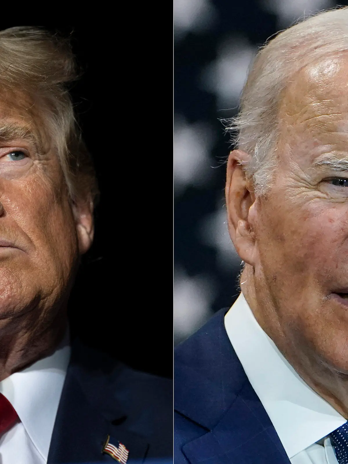 This combination of photos shows former President Donald Trump, left, and President Joe Biden, right. This year’s midterm elections are playing out as a strange continuation of the last presidential race — and a potential preview of the next one. (AP Photo/File)