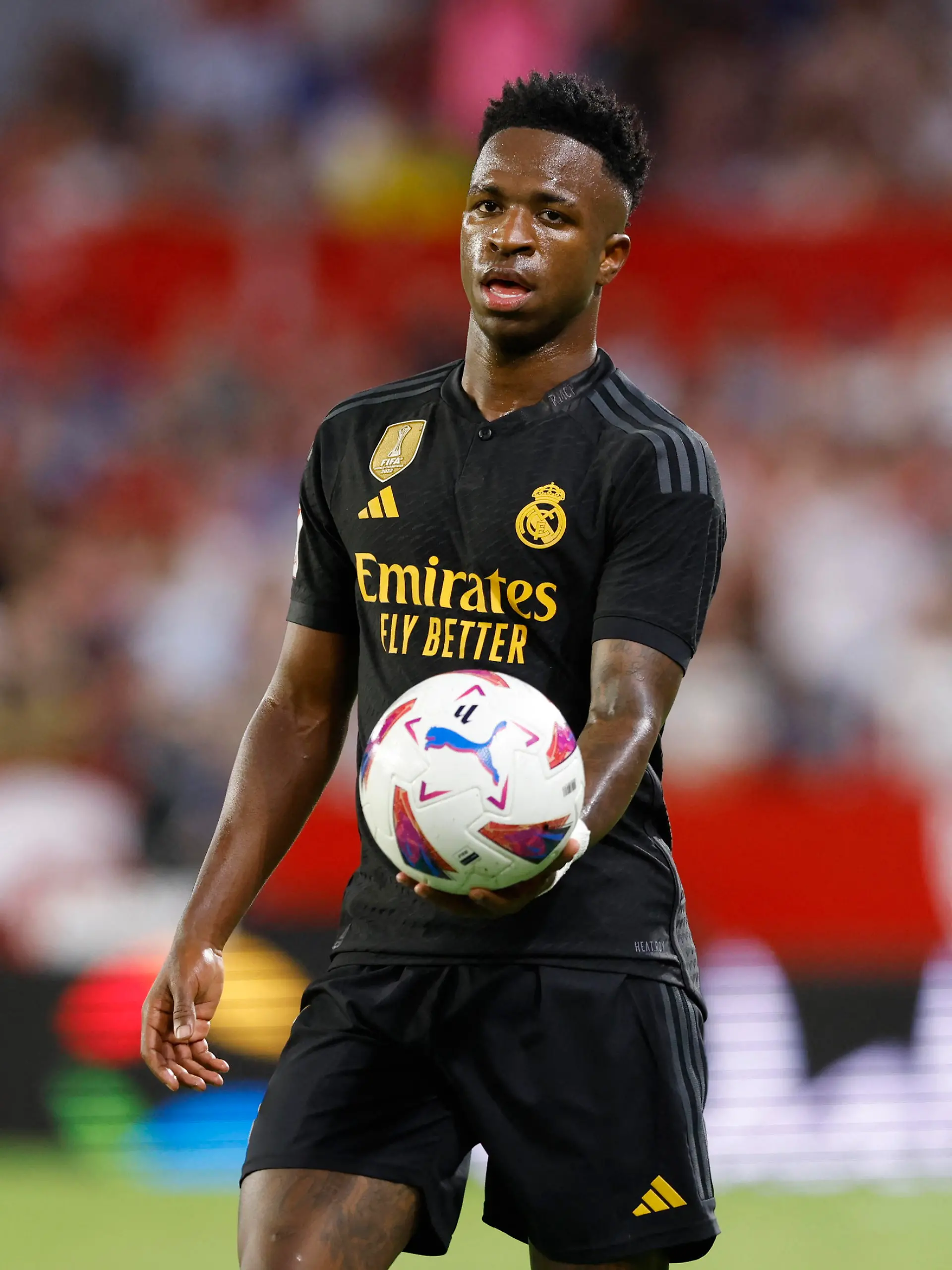Soccer Football - LaLiga - Sevilla v Real Madrid - Ramon Sanchez Pizjuan, Seville, Spain - October 21, 2023 Real Madrid's Vinicius Junior REUTERS/Marcelo Del Pozo