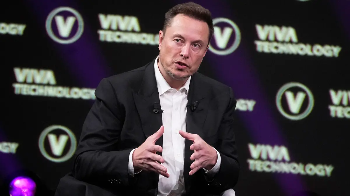 FILE - Elon Musk, who owns Twitter, Tesla and SpaceX, speaks at the Vivatech fair, in Paris, France, Friday, June 16, 2023. The head of Elon Musk’s social media platform X says the company formerly known has Twitter has removed hundreds of Hamas-linked accounts and taken down or labeled thousands of pieces of content since the militant group’s attack on Israel. (AP Photo/Michel Euler, File)