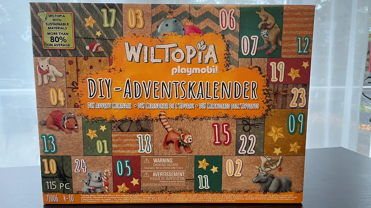 Der Wiltopia-DIY-Adventskalender von Playmobil - viele Tiere aus Recycling-Material
