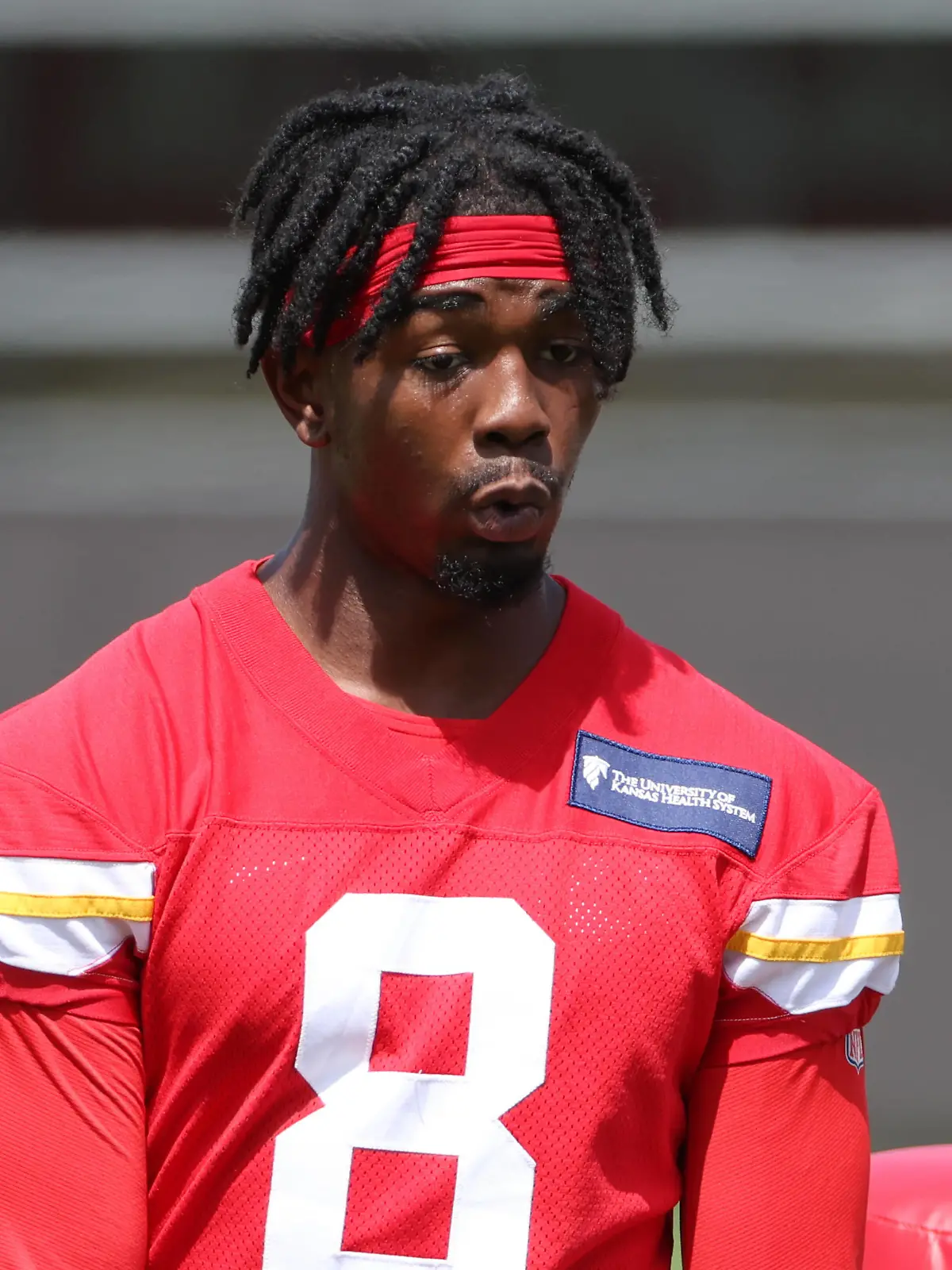 KANSAS CITY, MO - JUNE 02: Kansas City Chiefs wide receiver Justyn Ross 8 during OTA offseason workouts on June 02, 2022 at the Kansas City Chiefs Training Facility in Kansas City, MO. Photo by Scott Winters/Icon Sportswire NFL, American Football Herren, USA JUN 02 Kansas City Chiefs OTA Offseason Workouts Icon2205220083 