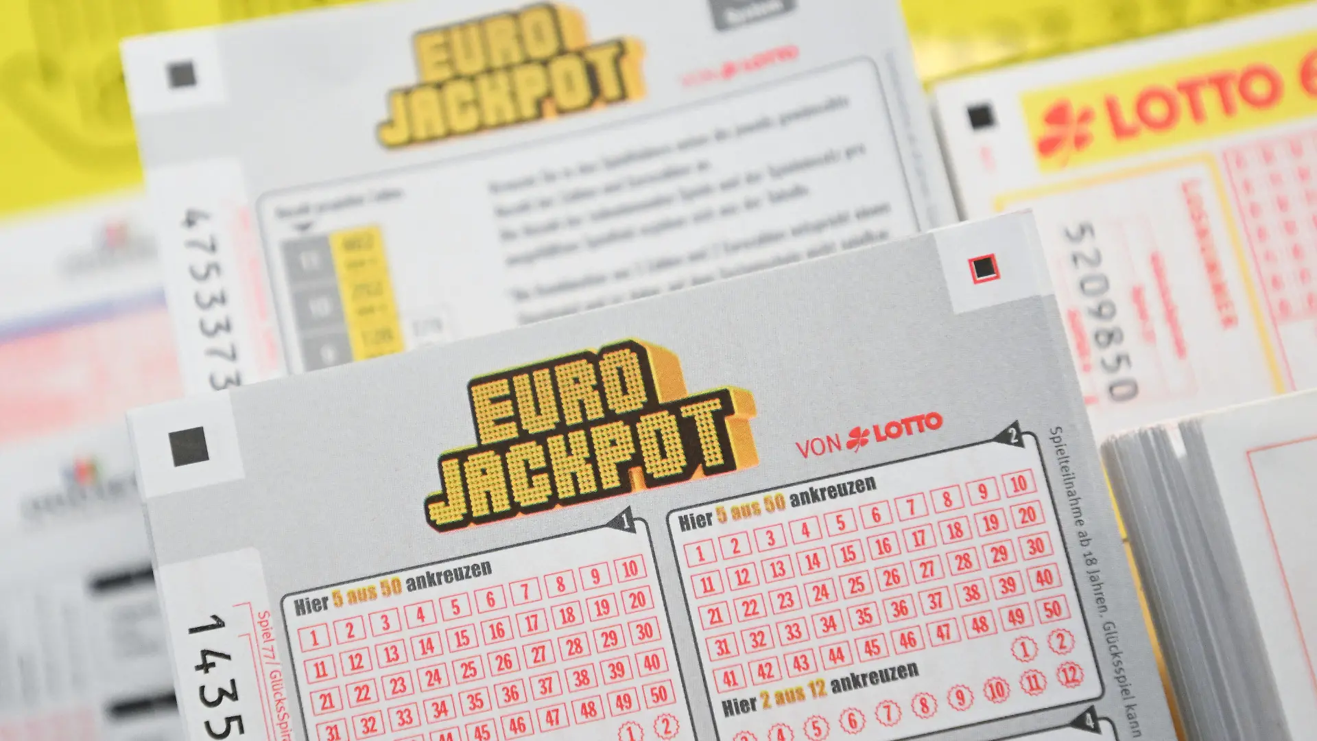 Tippscheine für das Glücksspiel Euro Jackpot