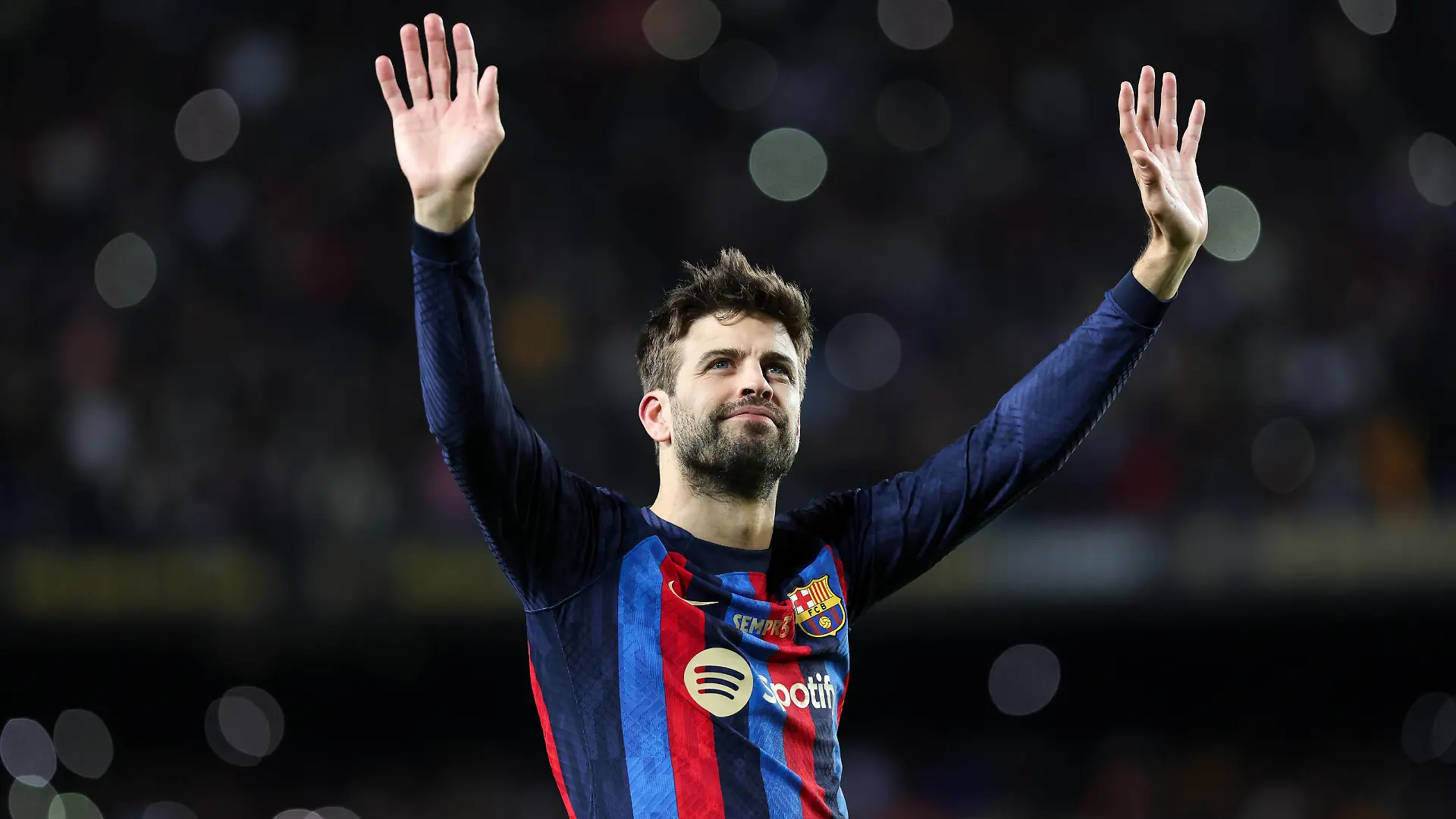 Fußball, FC Barcelona - UD Almeria, Gerard Pique Verabschiedung November 6, 2022, Barcelona, Spain: Gerard Pique of FC Barcelona, Barca farewell during the Liga match between FC Barcelona and UD Almeria at Spotify Camp Nou in Barcelona, Spain. Barcelona Spain - ZUMAd159 20221106_zia_d159_016 Copyright: xGerardxFrancox