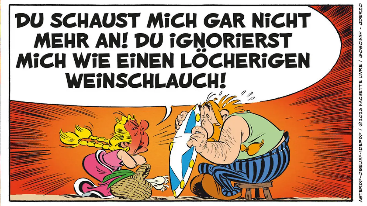 Gutemine flippt aus im neuen Asterix-Album "Die weiße Iris"