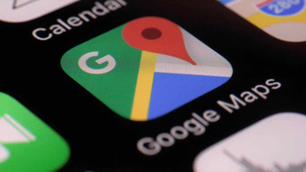 FILE - The Google Maps app is seen on a smartphone, March 22, 2017, in New York. On Tuesday, Sept. 19, 2023, the family of a North Carolina man who died after driving his car off a collapsed bridge while following Google Maps directions filed a lawsuit against the technology giant for negligence, claiming it had been informed of the collapse but failed to update its navigation system. (AP Photo/Patrick Sison, File)