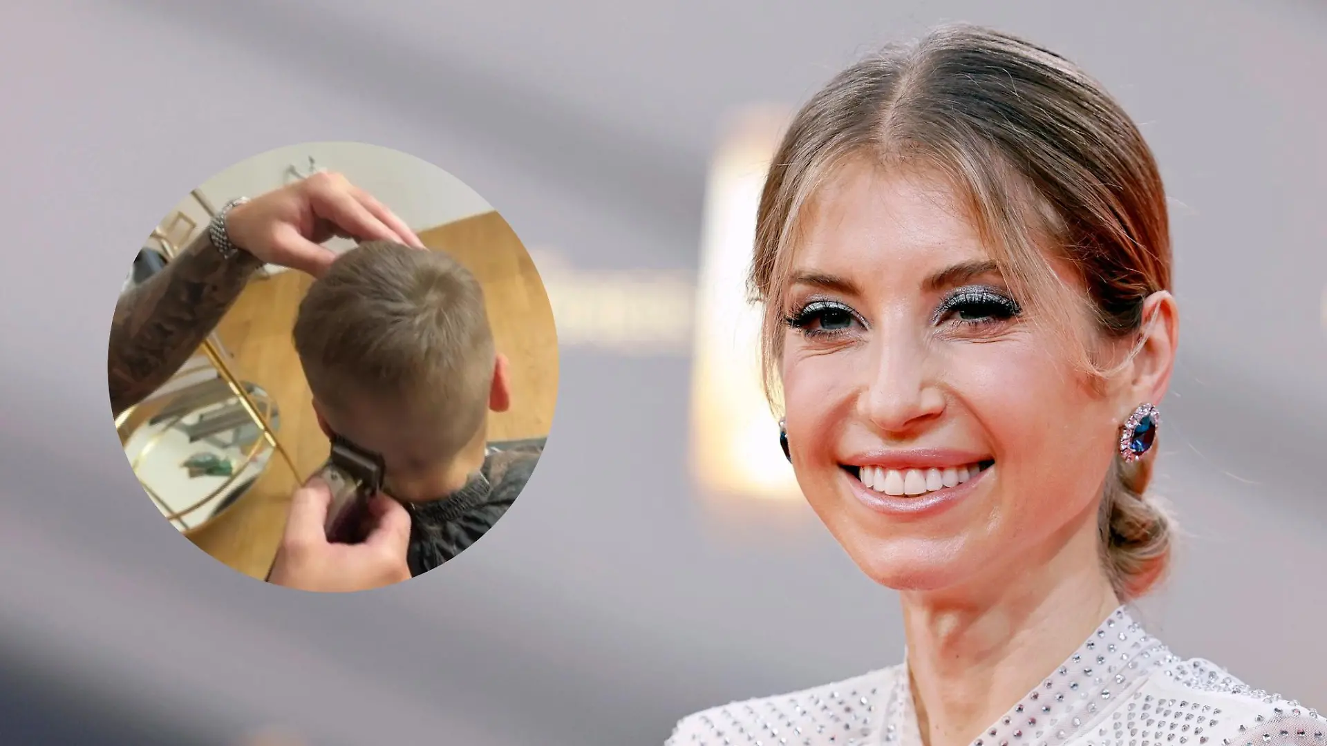 Cathy Hummels war gemeinsam mit Söhnchen Ludwig beim Friseur.