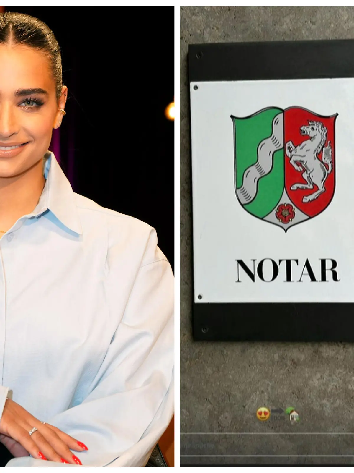 Amira Pocher zeigte vergangene Woche bei Instagram ein Foto von einem Notar-Schild.
