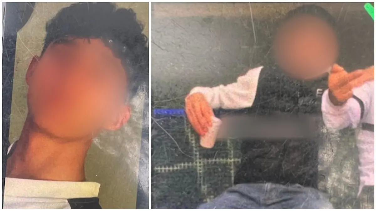 Zwei Bilder, auf jedem ist eine männliche jugendliche Person zu sehen.