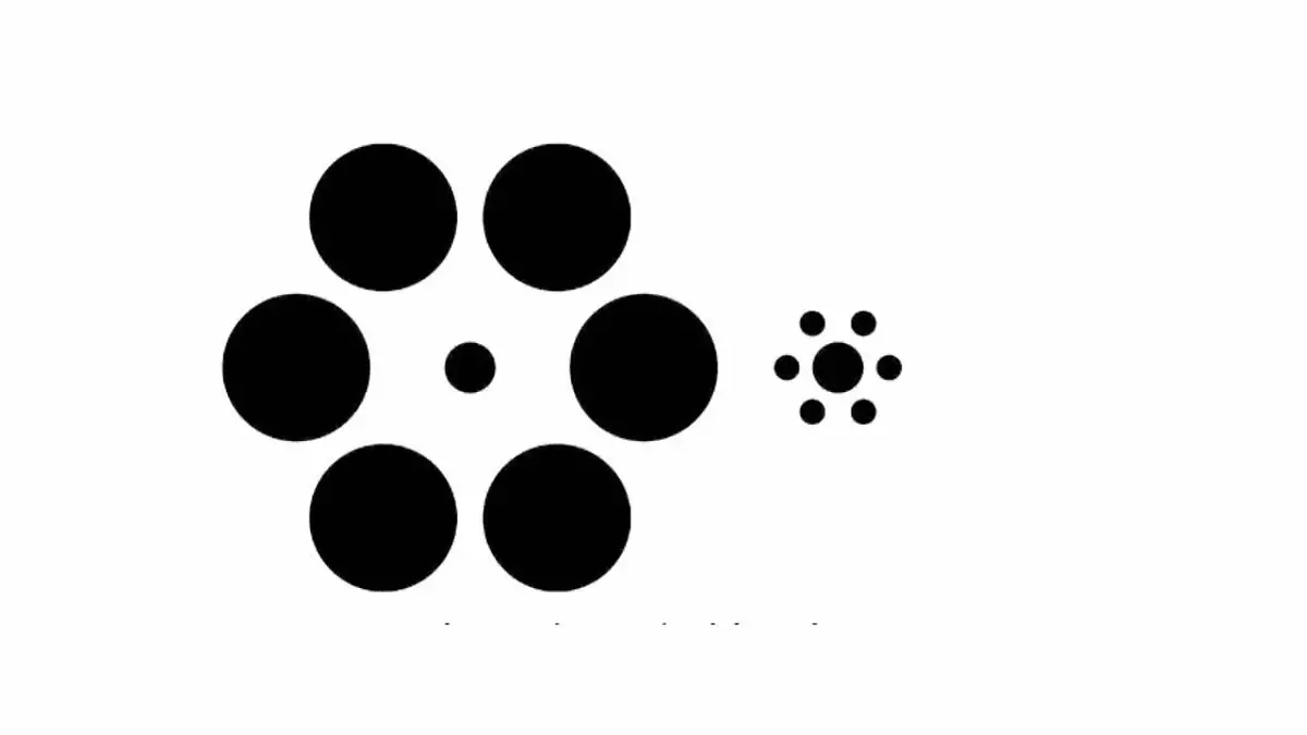 Links oder rechts: Welcher innere Kreis ist größer? Die Ebbinghaus Illusion trickst uns aus