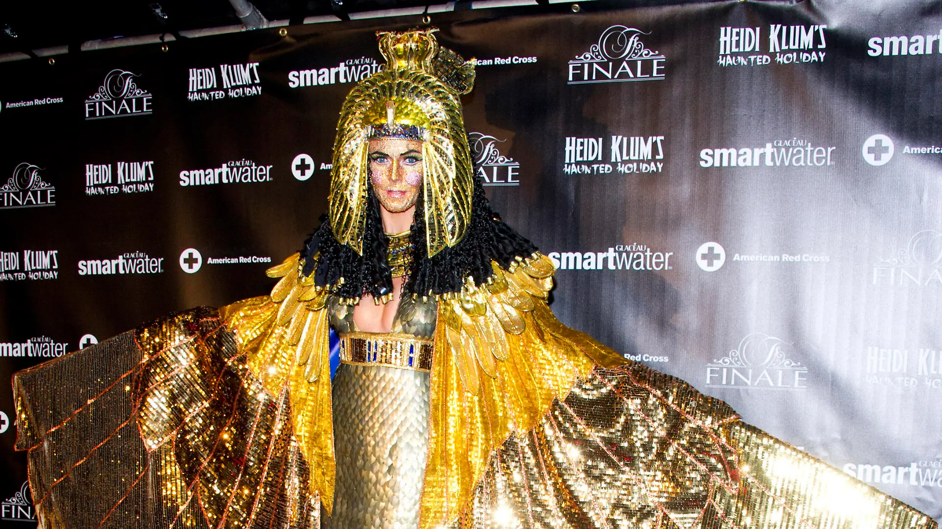 Heidi Klum, dressed as Cleopatra, attends her Haunted Holiday Party benefiting Superstorm Sandy relief efforts, on Saturday, Dec. 1, 2012 in New York. Klum's original party, scheduled to be held on Halloween, was postponed due to the storm. (Photo by Charles Sykes/Invision/AP)