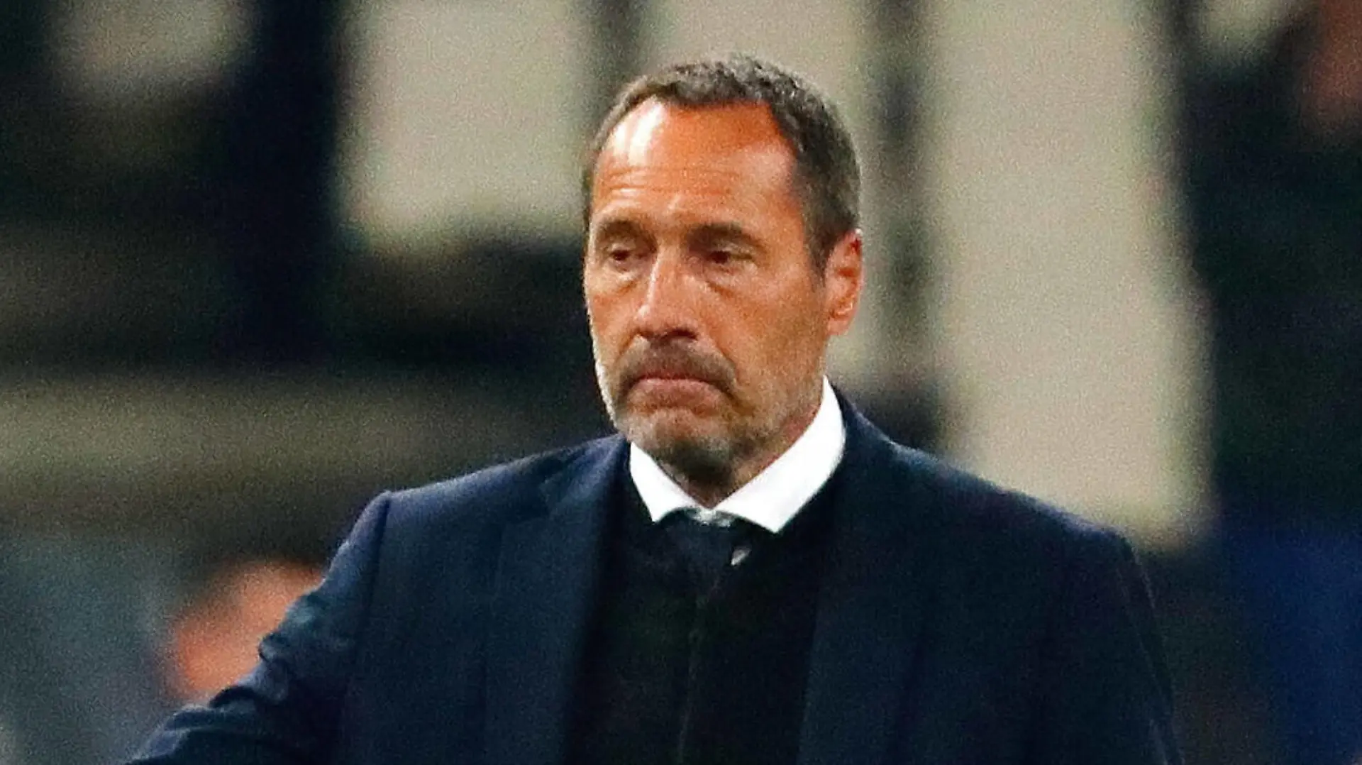Greece v Kosovo 2022 FIFA World Cup, WM, Weltmeisterschaft, Fussball Qualifiers John van t Schip Manager of Greece looks dejected at the end of the 2022 FIFA World Cup Qualifiers Group B match at Olympic Stadium, Athens PUBLICATIONxNOTxINxUKxCHN Copyright: xYannisxHalasx FIL-16105-0047