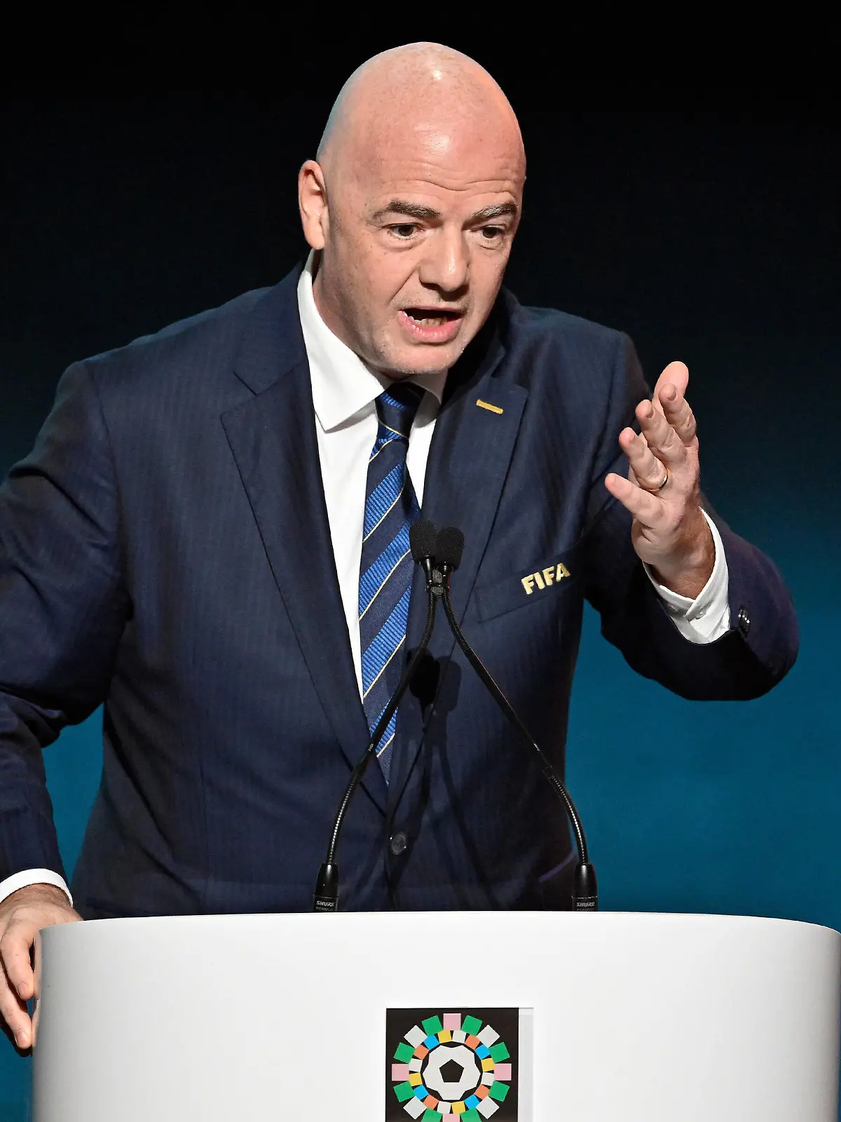 FIFA WOMENS WORLD CUP DRAW, FIFA President Giovanni Infantino during the FIFA Womens World Cup Australia and New Zealand 2023 Draw at Aotea Centre, Auckland, New Zealand on Saturday 22 October 2022.  ACHTUNG: NUR REDAKTIONELLE NUTZUNG, KEINE ARCHIVIERUNG UND KEINE BUCHNUTZUNG AUCKLAND NEW ZEALAND PUBLICATIONxINxGERxSUIxAUTxONLY Copyright: xALANxLEEx 20221023001720416299 