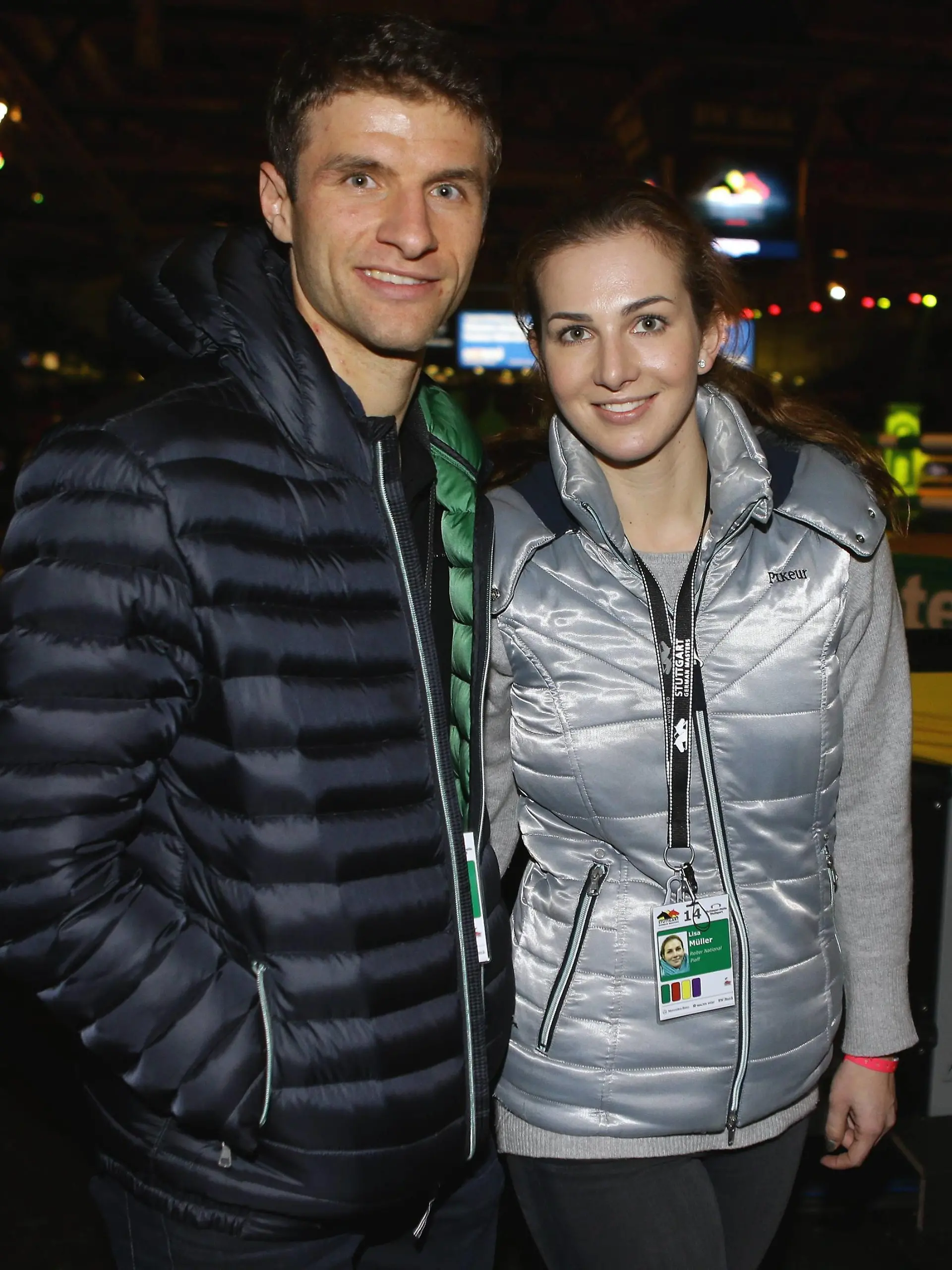  Stuttgart , Stuttgart German Masters , von links: Thomas Müller mit seiner Frau Lisa