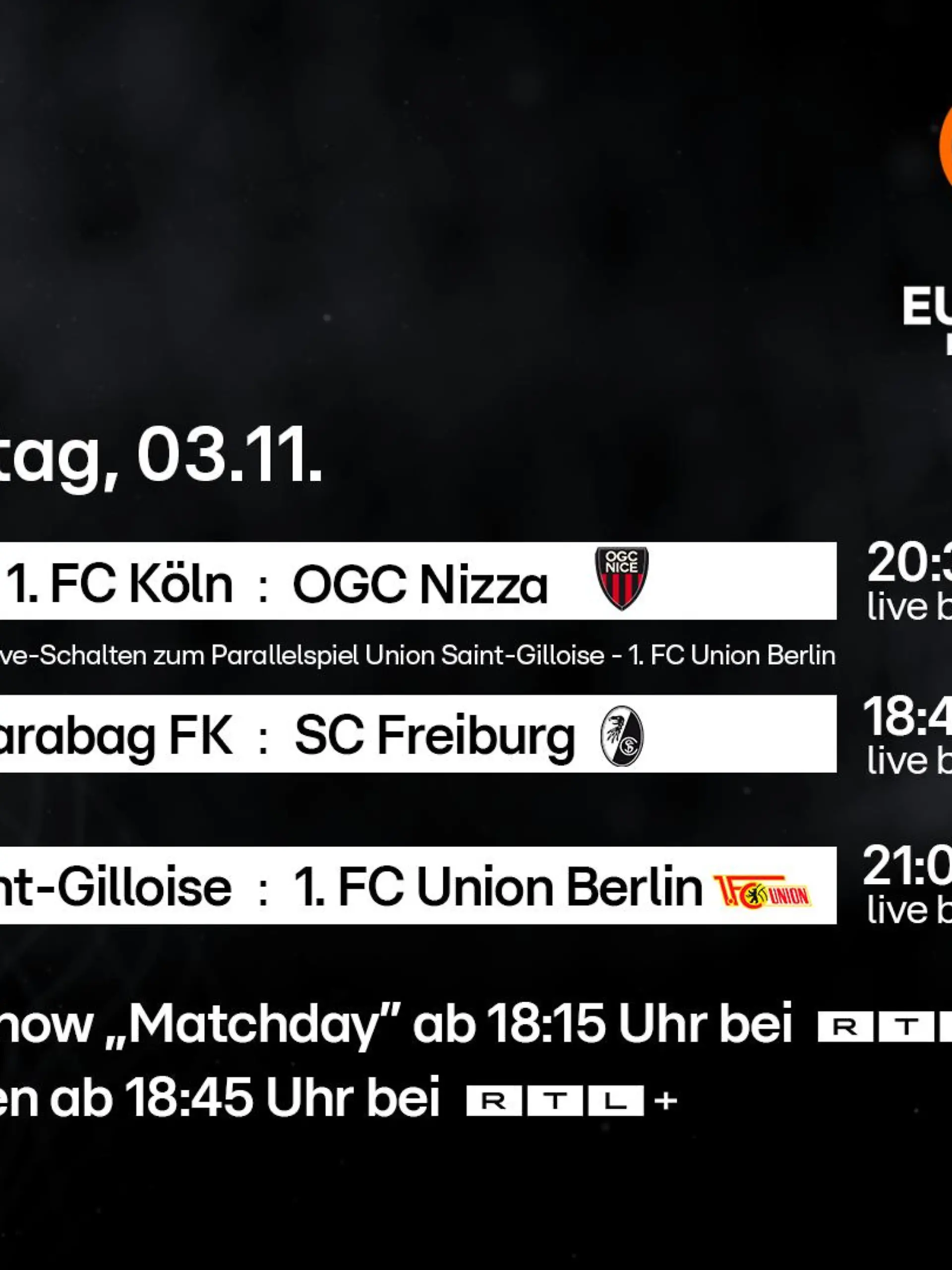Europapokal satt gibt's am 3. November wieder im Livestream auf RTL+ und ab 20:30 Uhr bei RTL im Free-TV