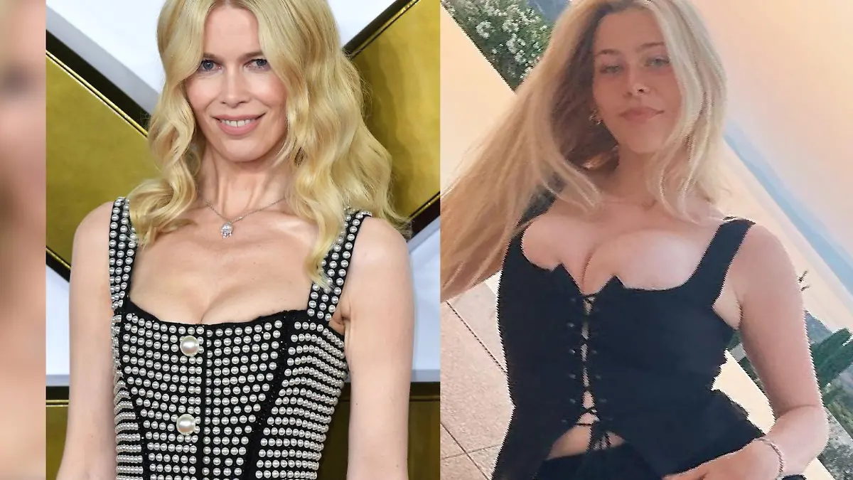 Claudia Schiffer und Tochter Clementine (Collage)