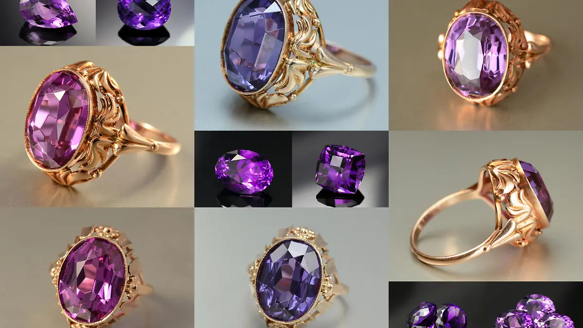 Vintage UdSSR Sowjetunion Frauen 583, 14K Goldring mit Labor erstellt alexandrite Effekt Korund facettierten Stein Einstellung. Natürliche Amethysten lockern Edelsteine.