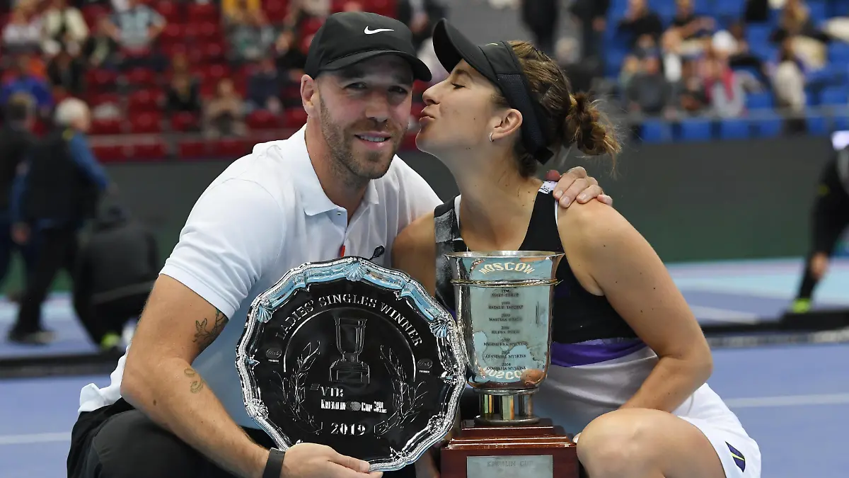 2019 Kremlin Cup Moscow Belinda Bencic ,Switzerland and Martin Hromkovic, Fithesscoach and Boyfriend  2019 Kremlin Cup Moscow Belinda Bencic ,Switzerland and Martin Hromkovic, Fithesscoach and Boyfriend 