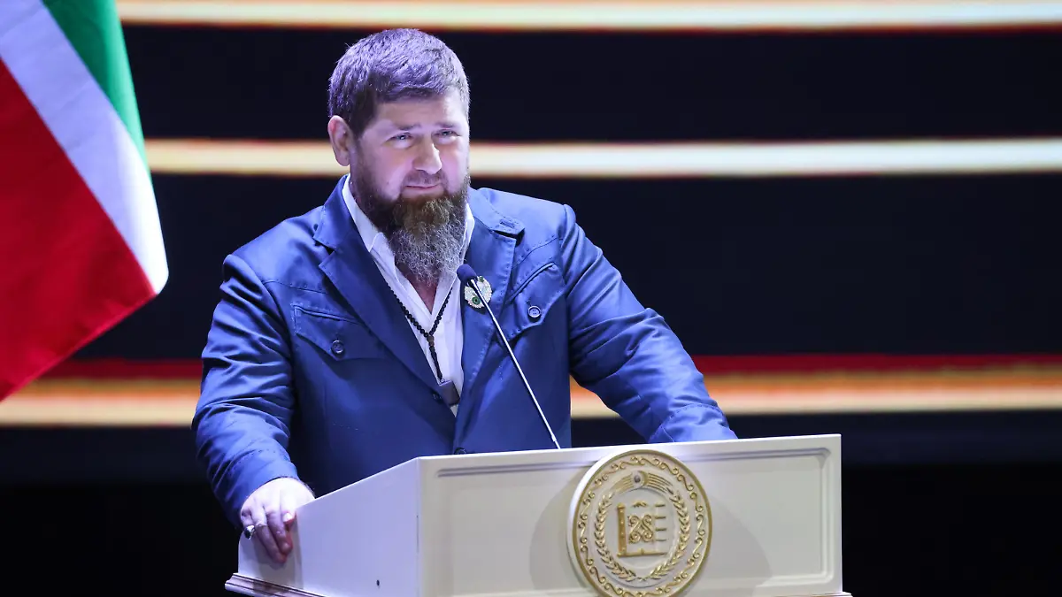 RUSSIA, GROZNY - OCTOBER 5, 2023: Chechen Republic Head Ramzan Kadyrov speaks during a concert marking Grozny City Day at Dagun Omayev Palace of Culture. Yelena Afonina/TASS / action press
