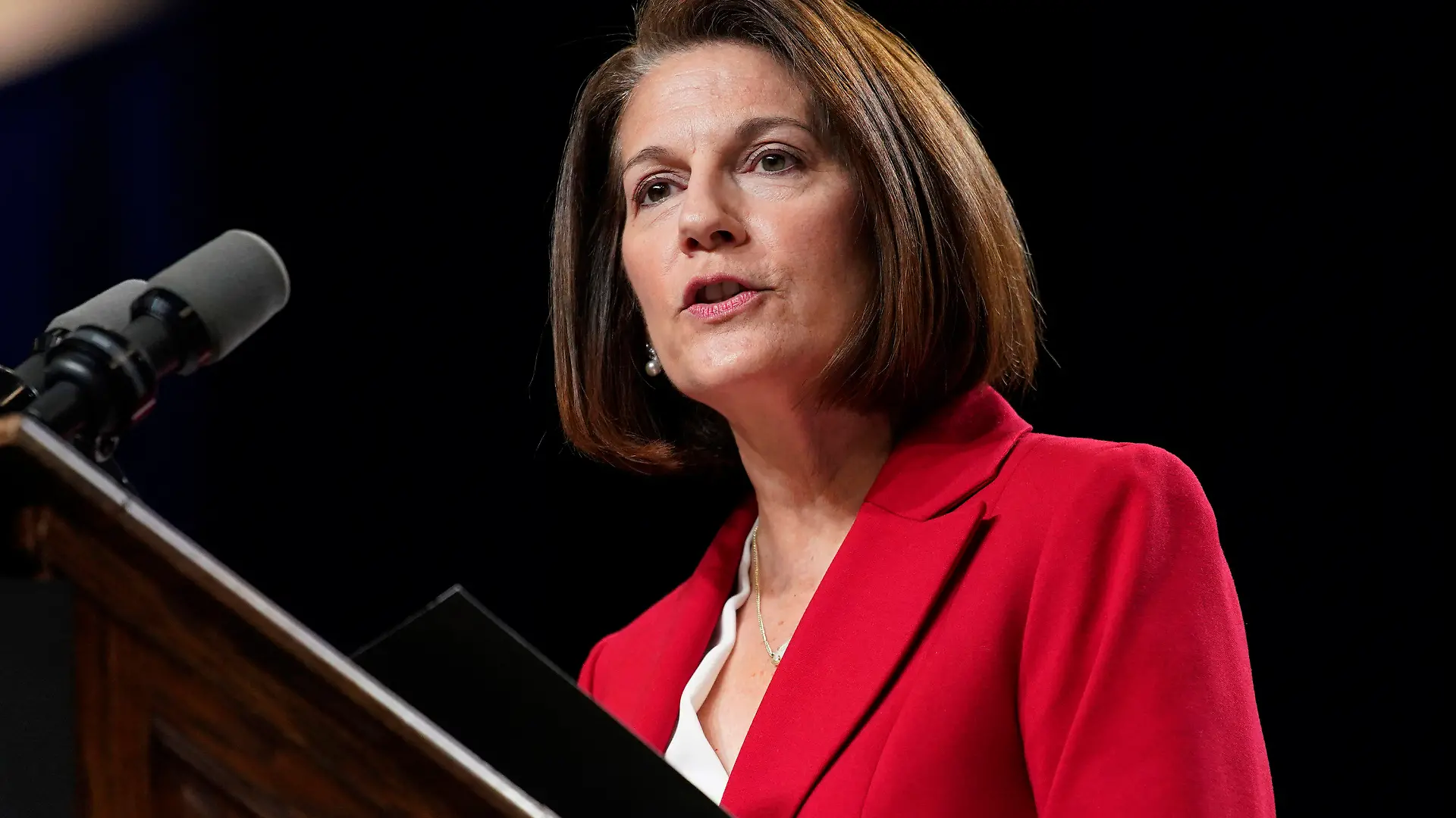 Sen. Catherine Cortez Masto, D-Nev., speaks during a rally with former President Barack Obama, Tuesday, Nov. 1, 2022, in North Las Vegas, Nev. (AP Photo/John Locher)