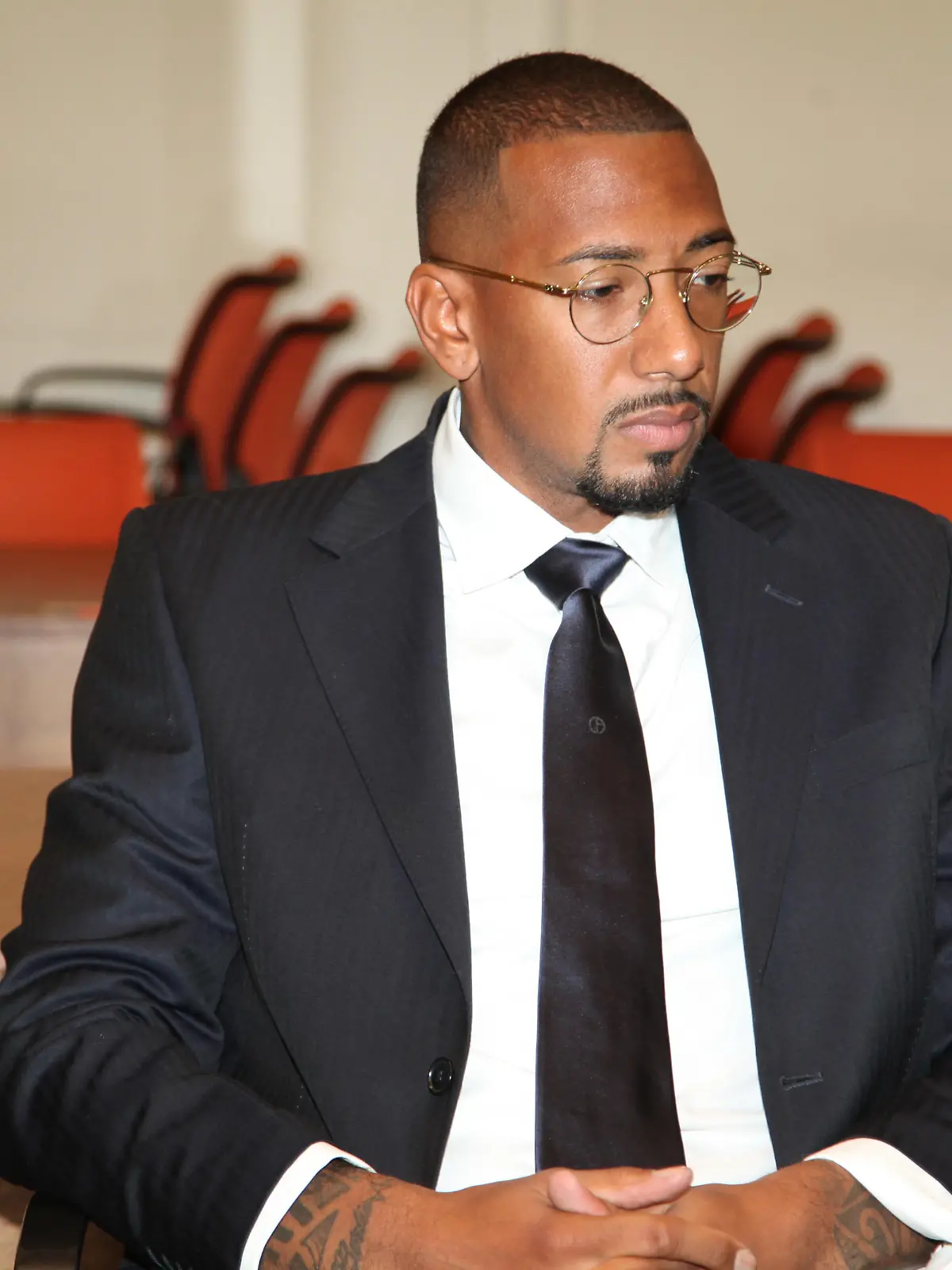 Ex-Nationalspieler Jerome Boateng vor dem Landgericht München . Heute am 21. OKT. 2022, der 2. Verhandlungstag gegen den langjährigen Fussball-Nationalspieler wegen Körperverletzung. Im Bild Jerome Boateng