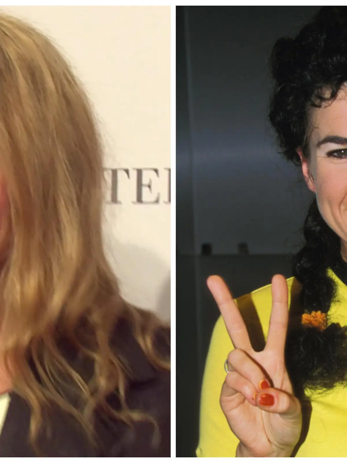 Anke Engelke heute und als Ricky in einem Sketch in den 90ern. (Collage)