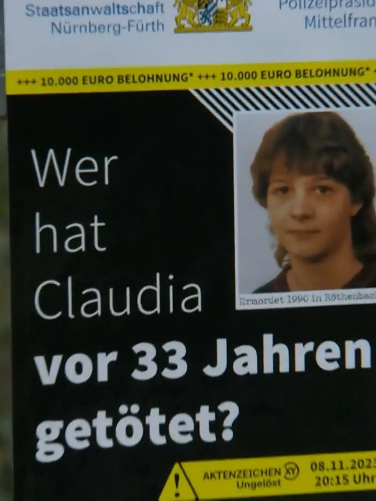 Seit 33 Jahren wartet Claudia Obermeiers Familie auf eine Antwort: Wer hat die 22-Jährige in Mittelfranken ermordet? Jetzt gibt es neue Hoffnung, weil DNA-Material die Polizei auf die Spur des Täters gebracht hat. Der Cold Case wird neu aufgerollt.