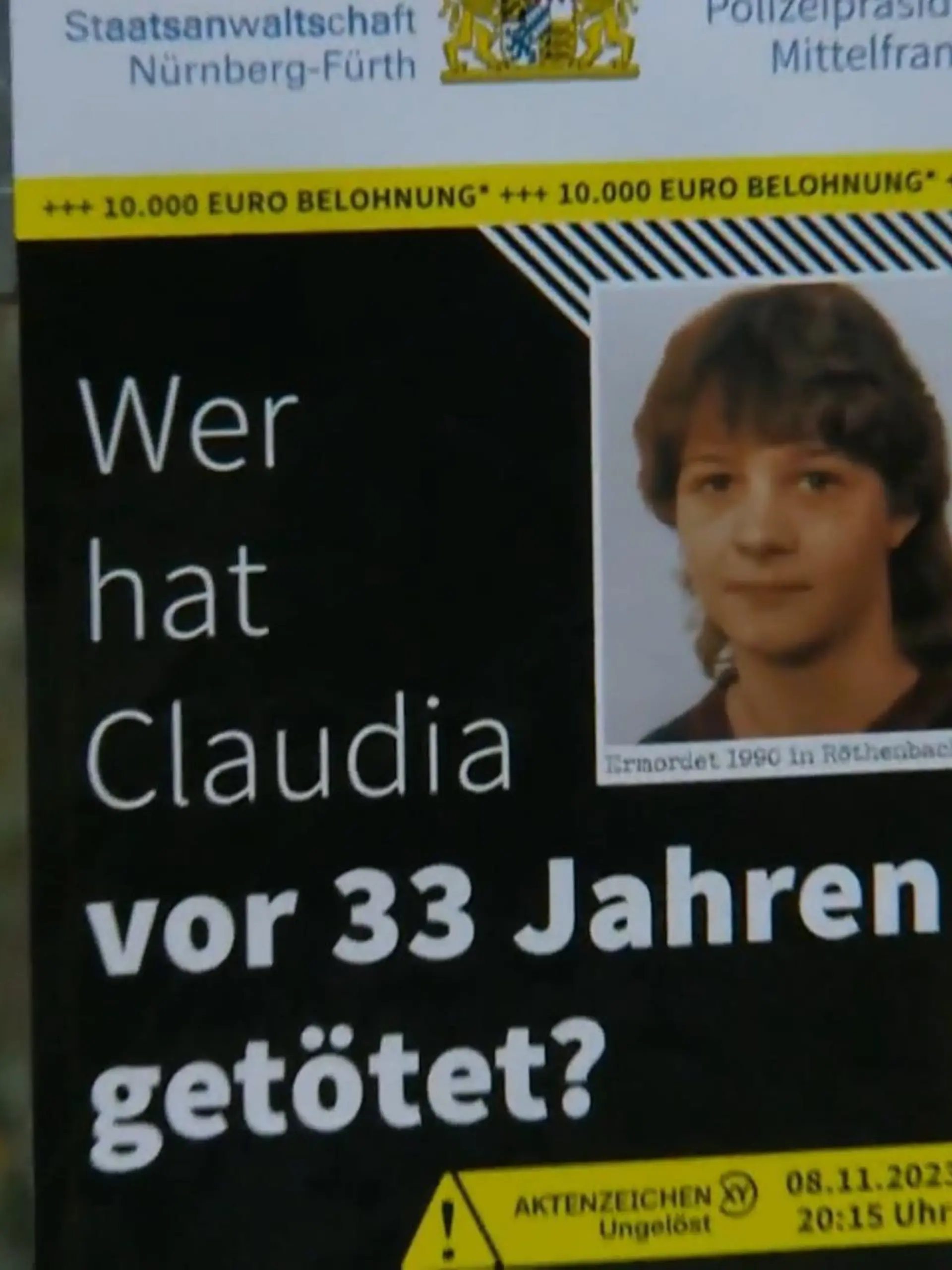 Seit 33 Jahren wartet Claudia Obermeiers Familie auf eine Antwort: Wer hat die 22-Jährige in Mittelfranken ermordet? Jetzt gibt es neue Hoffnung, weil DNA-Material die Polizei auf die Spur des Täters gebracht hat. Der Cold Case wird neu aufgerollt.