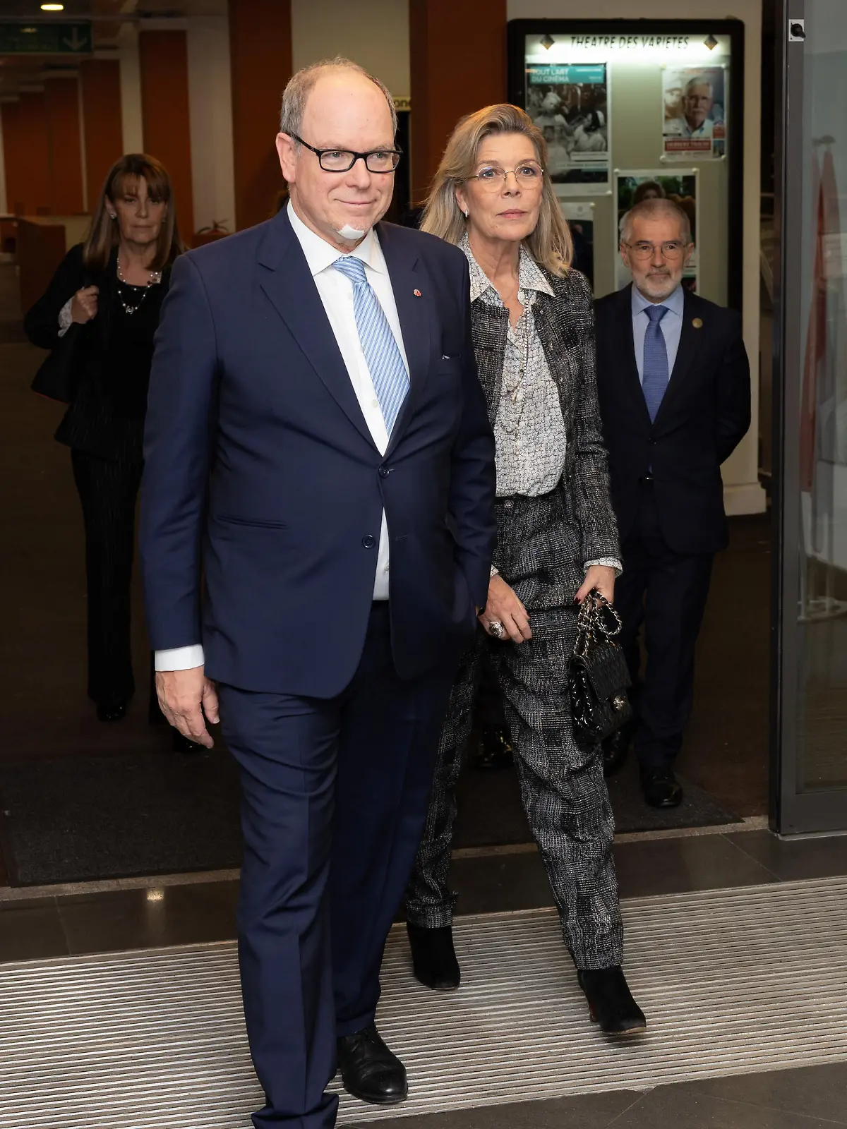 NO TABLOID -  H.S.H. Prince Albert II of Monaco, H.R.H. Princess Caroline of Hanover and Charlotte Casiraghi attend the conference in tribute to Colette given by Antoine Compagnon at the Théâtre des Variétés of Monaco.
Sidonie-Gabrielle Colette aka Colette was a French writer, journalist, actress spent a lot of time in Monaco and was close to Prince Pierre of Monaco and Prince Rainier III of Monaco.
The foyer of the theater is hosting a photographic evocation entitled “L’amie des Princes”. This exhibition presents to the public unique documents from the archives of the Prince's Palace and the Audiovisual Institute.

Pictured: Prince Albert II of Monaco,Princess Caroline of Hanover
Ref: SPL9991847 061123 NON-EXCLUSIVE
Picture by: SplashNews.com

Splash News and Pictures
USA: 310-525-5808 
UK: 020 8126 1009
eamteam@shutterstock.com

World Rights, No Argentina Rights, No Belgium Rights, No Czechia Rights, No Finland Rights, No France Rights, No Germany Rights, No Italy Rights, No Mexico Rights, No Peru Rights, No Portugal Rights, No Spain Rights, No Switzerland Rights, No United Kingdom Rights
