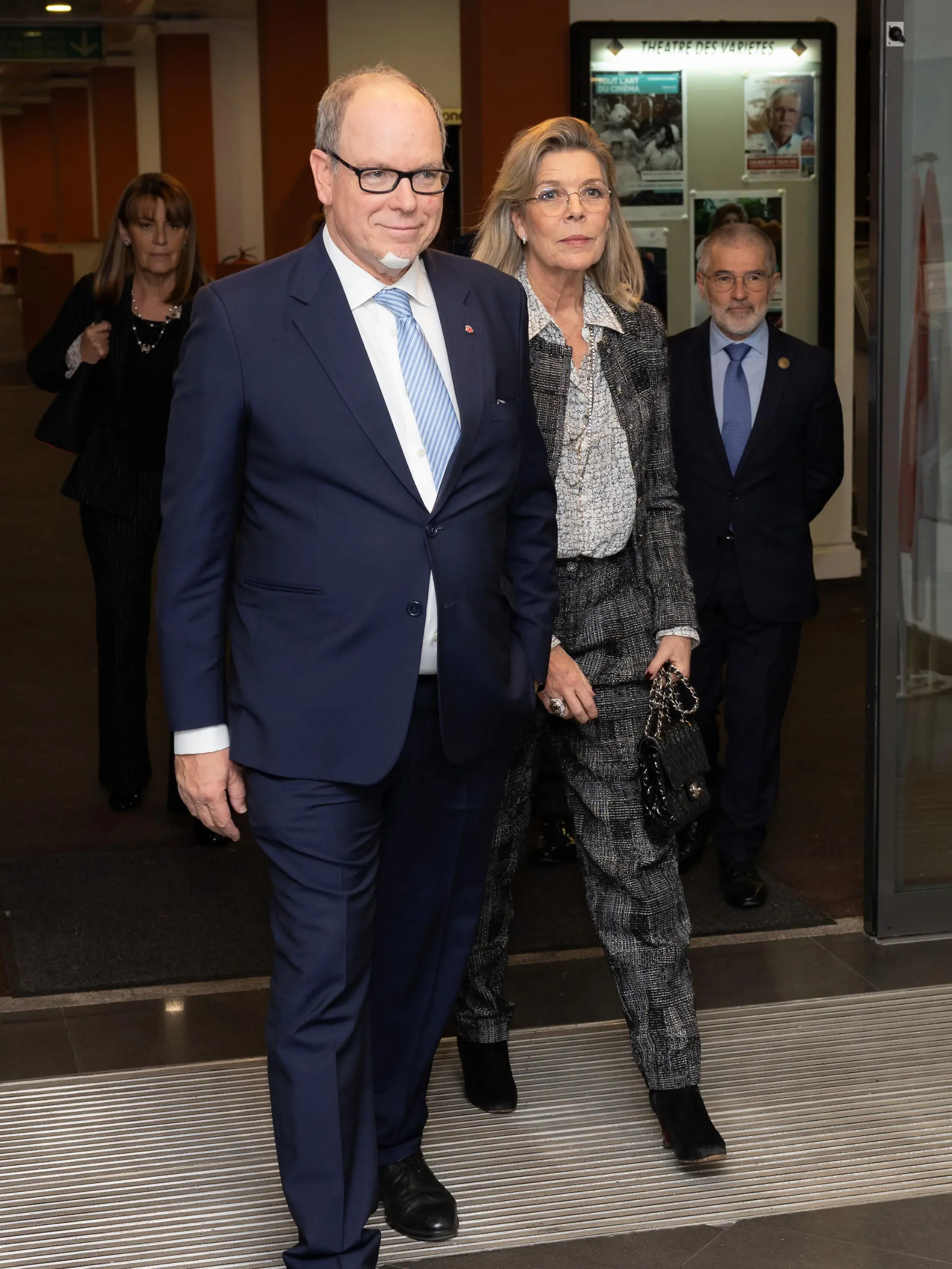 NO TABLOID -  H.S.H. Prince Albert II of Monaco, H.R.H. Princess Caroline of Hanover and Charlotte Casiraghi attend the conference in tribute to Colette given by Antoine Compagnon at the Théâtre des Variétés of Monaco.
Sidonie-Gabrielle Colette aka Colette was a French writer, journalist, actress spent a lot of time in Monaco and was close to Prince Pierre of Monaco and Prince Rainier III of Monaco.
The foyer of the theater is hosting a photographic evocation entitled “L’amie des Princes”. This exhibition presents to the public unique documents from the archives of the Prince's Palace and the Audiovisual Institute.

Pictured: Prince Albert II of Monaco,Princess Caroline of Hanover
Ref: SPL9991847 061123 NON-EXCLUSIVE
Picture by: SplashNews.com

Splash News and Pictures
USA: 310-525-5808 
UK: 020 8126 1009
eamteam@shutterstock.com

World Rights, No Argentina Rights, No Belgium Rights, No Czechia Rights, No Finland Rights, No France Rights, No Germany Rights, No Italy Rights, No Mexico Rights, No Peru Rights, No Portugal Rights, No Spain Rights, No Switzerland Rights, No United Kingdom Rights
