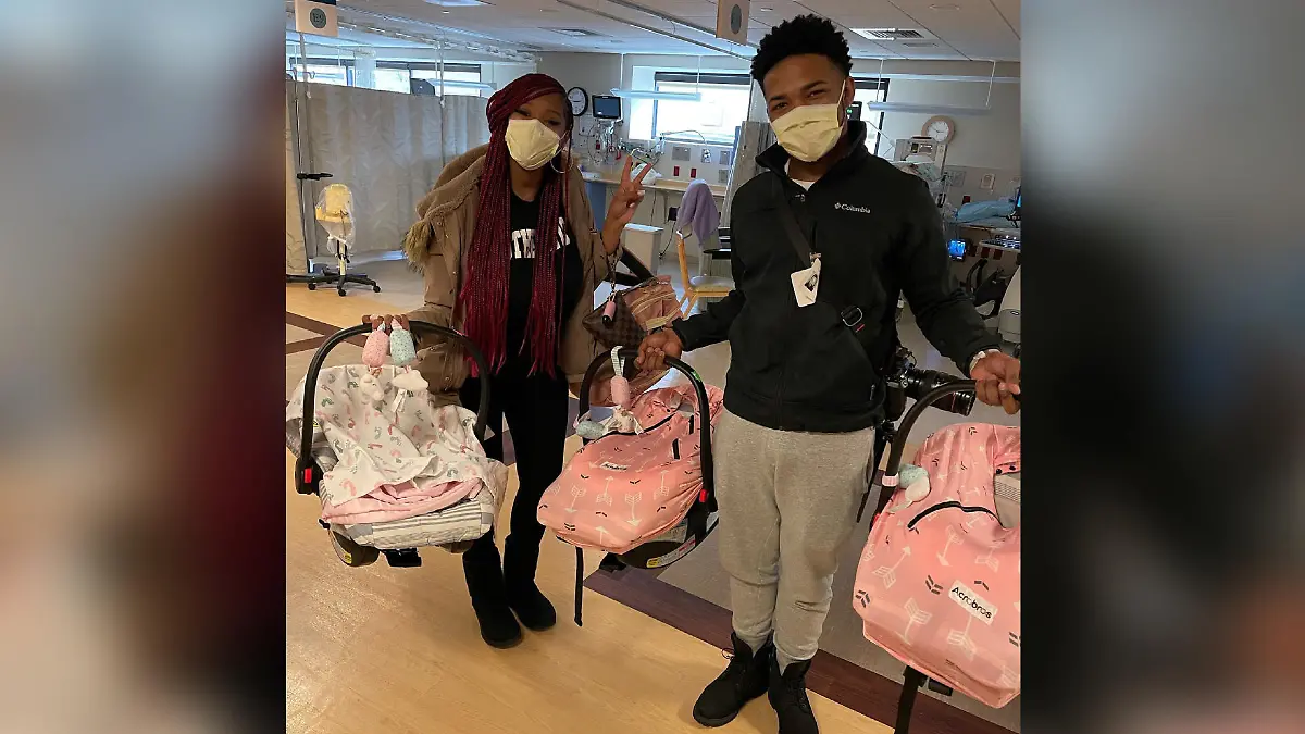 Deonna und ihr Mann Antonio dachten am Anfang, sie bekommen EIN Baby. Nach dem Kaiserschnitt gehen sie mit drei Mädchen nach Hause. Superfötation