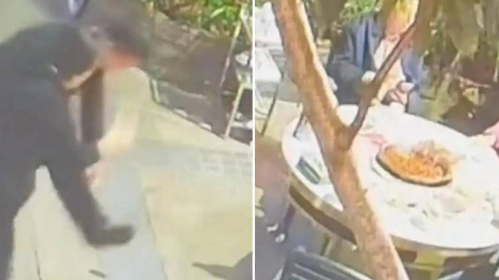 Kellnerin pfeffert Handy weg